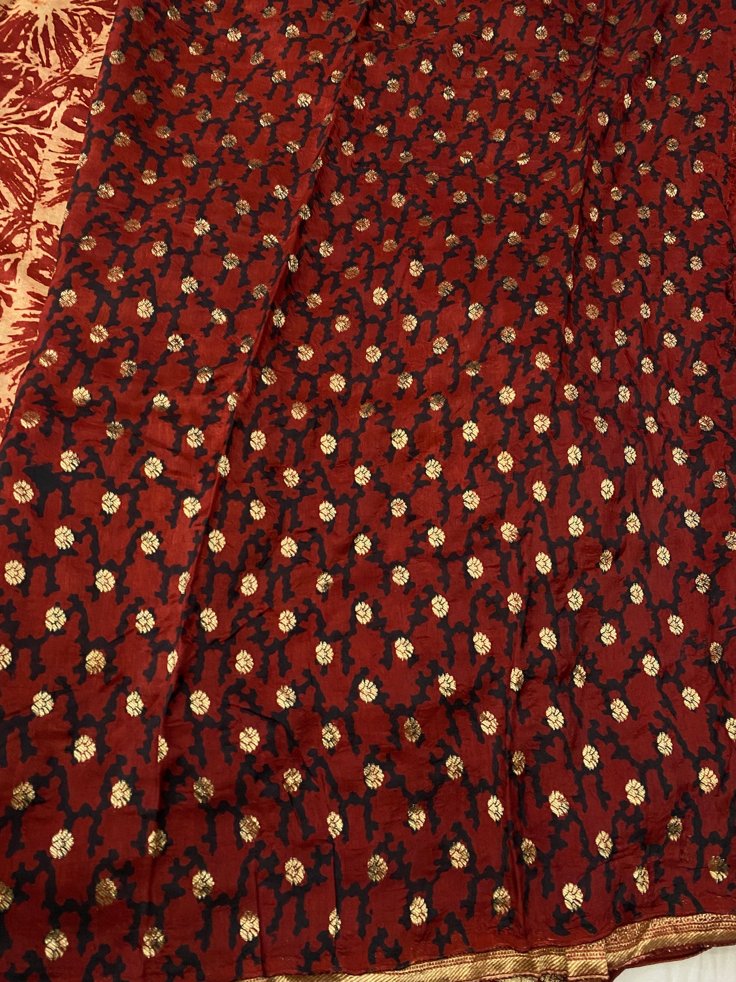 Ajrakh Dola Silk Saree 07