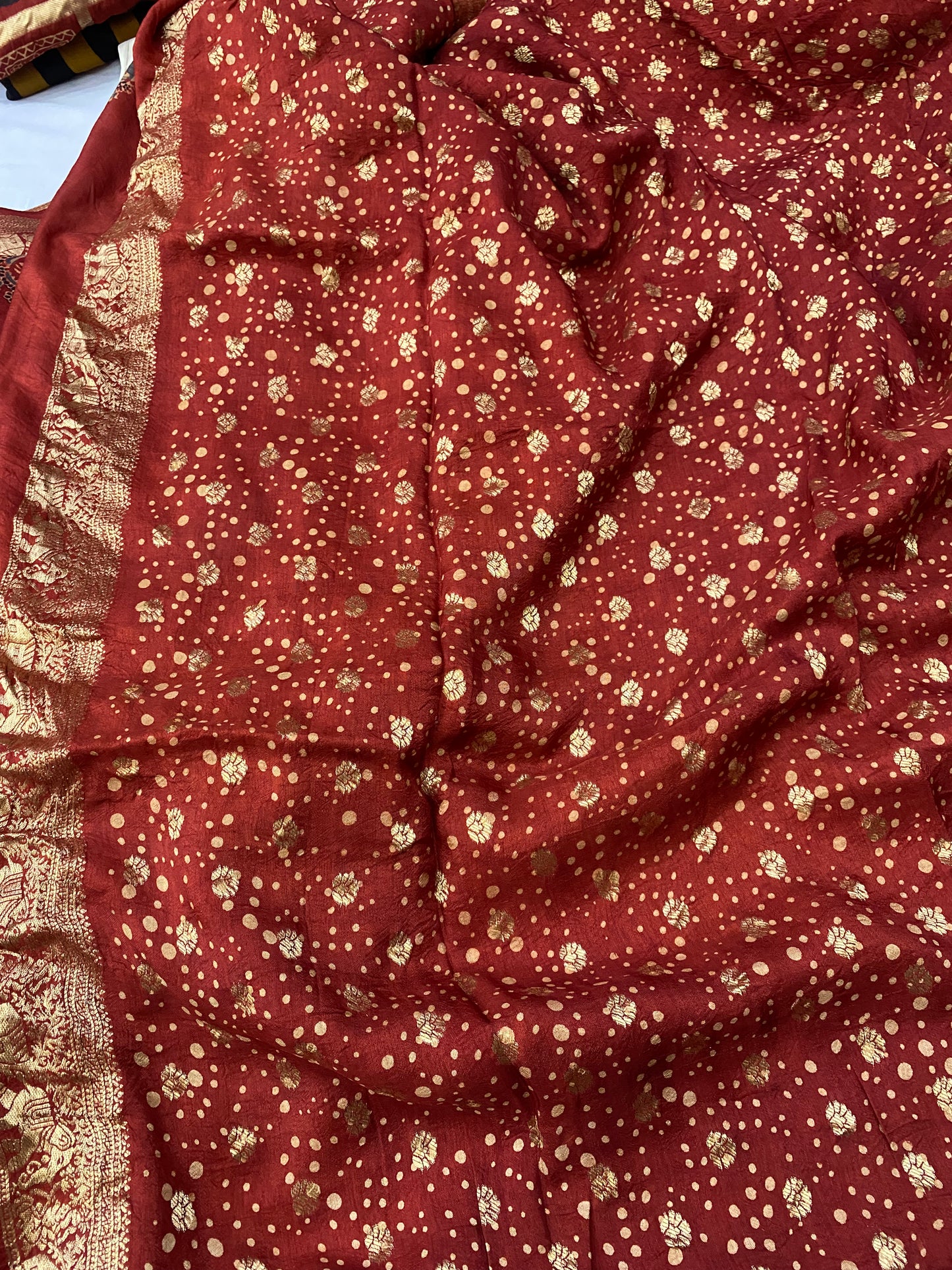 Ajrakh Dola Silk Saree 16