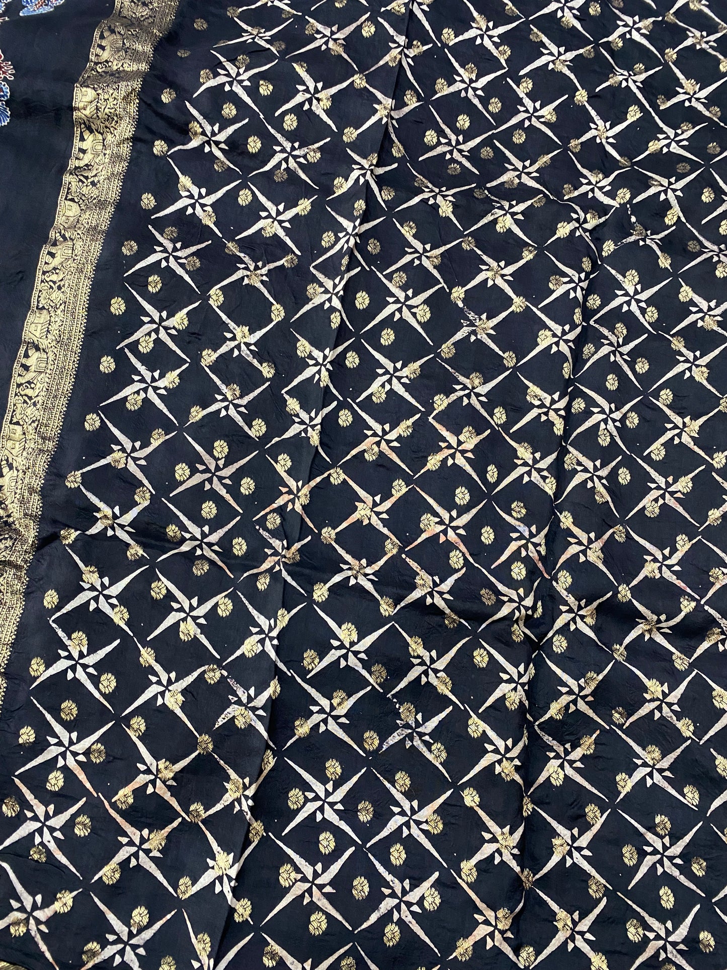 Ajrakh Dola Silk Saree 23