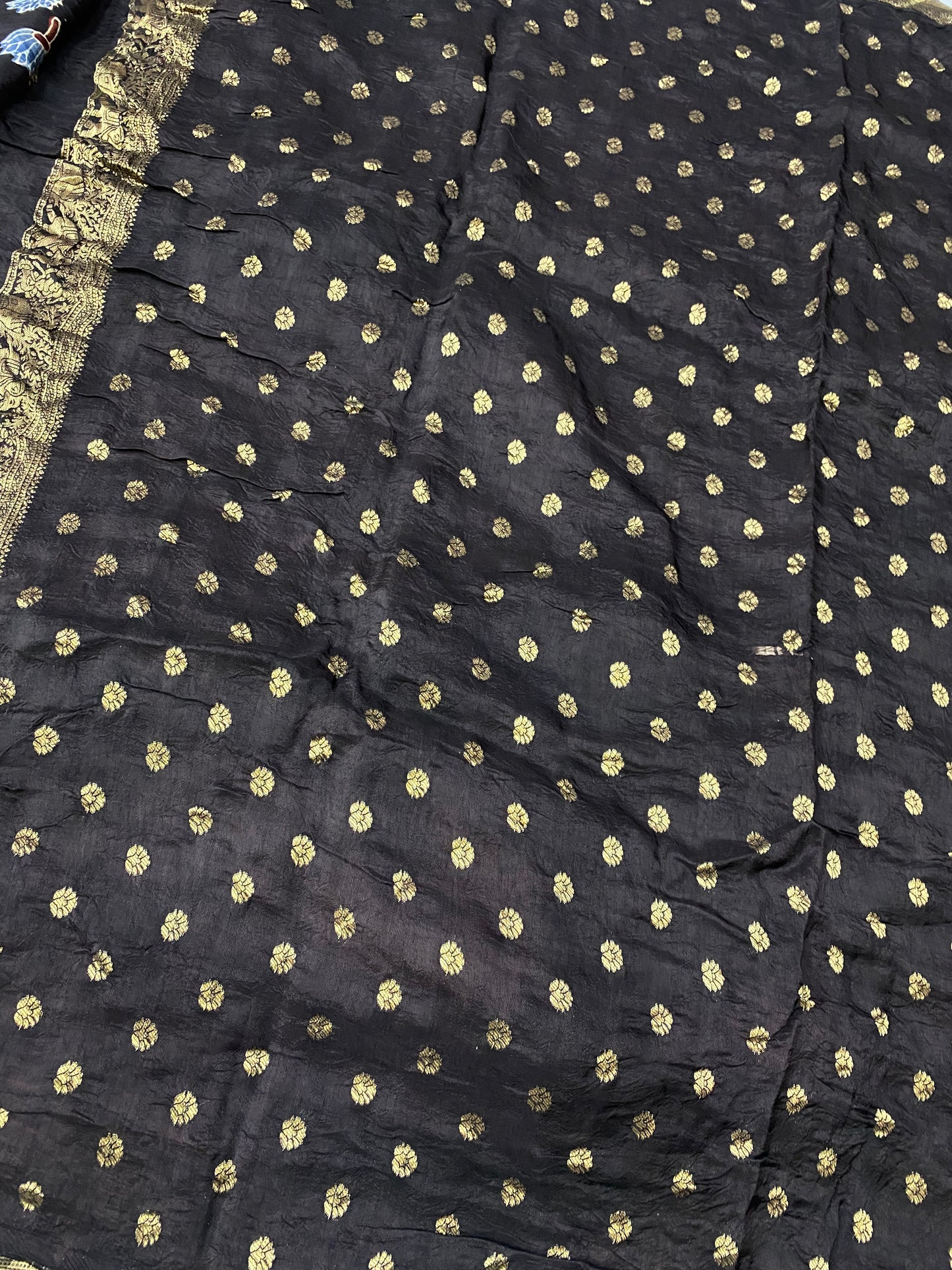 Ajrakh Dola Silk Saree 24