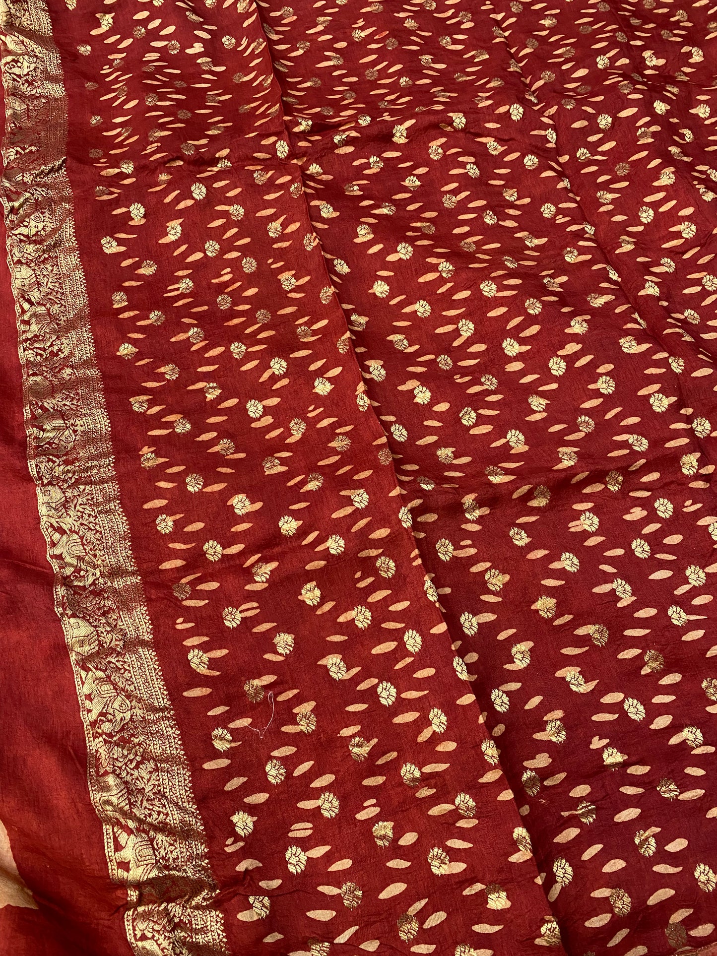 Ajrakh Dola Silk Saree 26