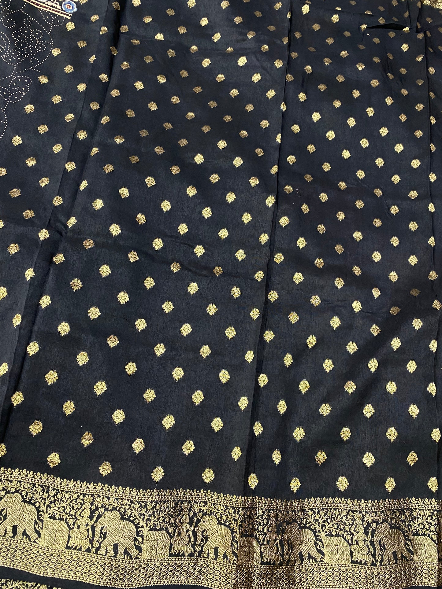Ajrakh Dola Silk Saree 27