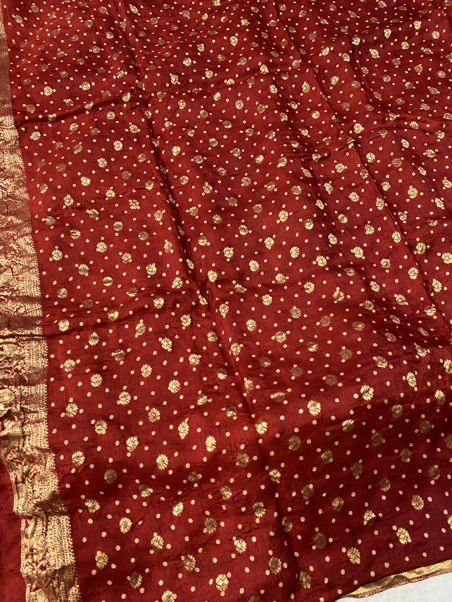 Ajrakh Dola Silk Saree 28