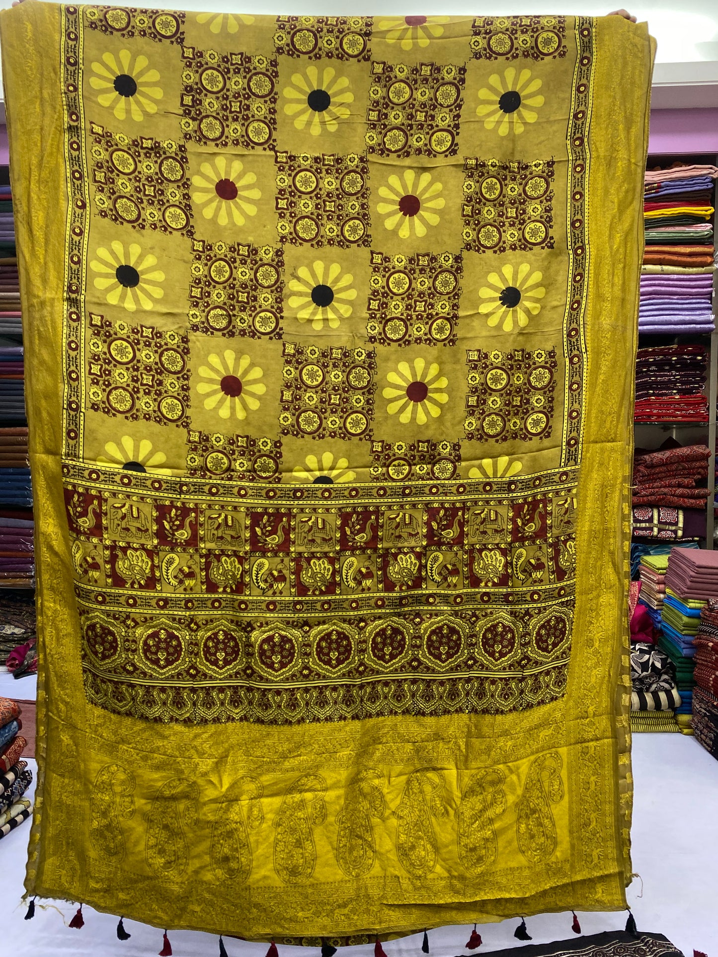 Ajrakh Dola Silk Saree 39