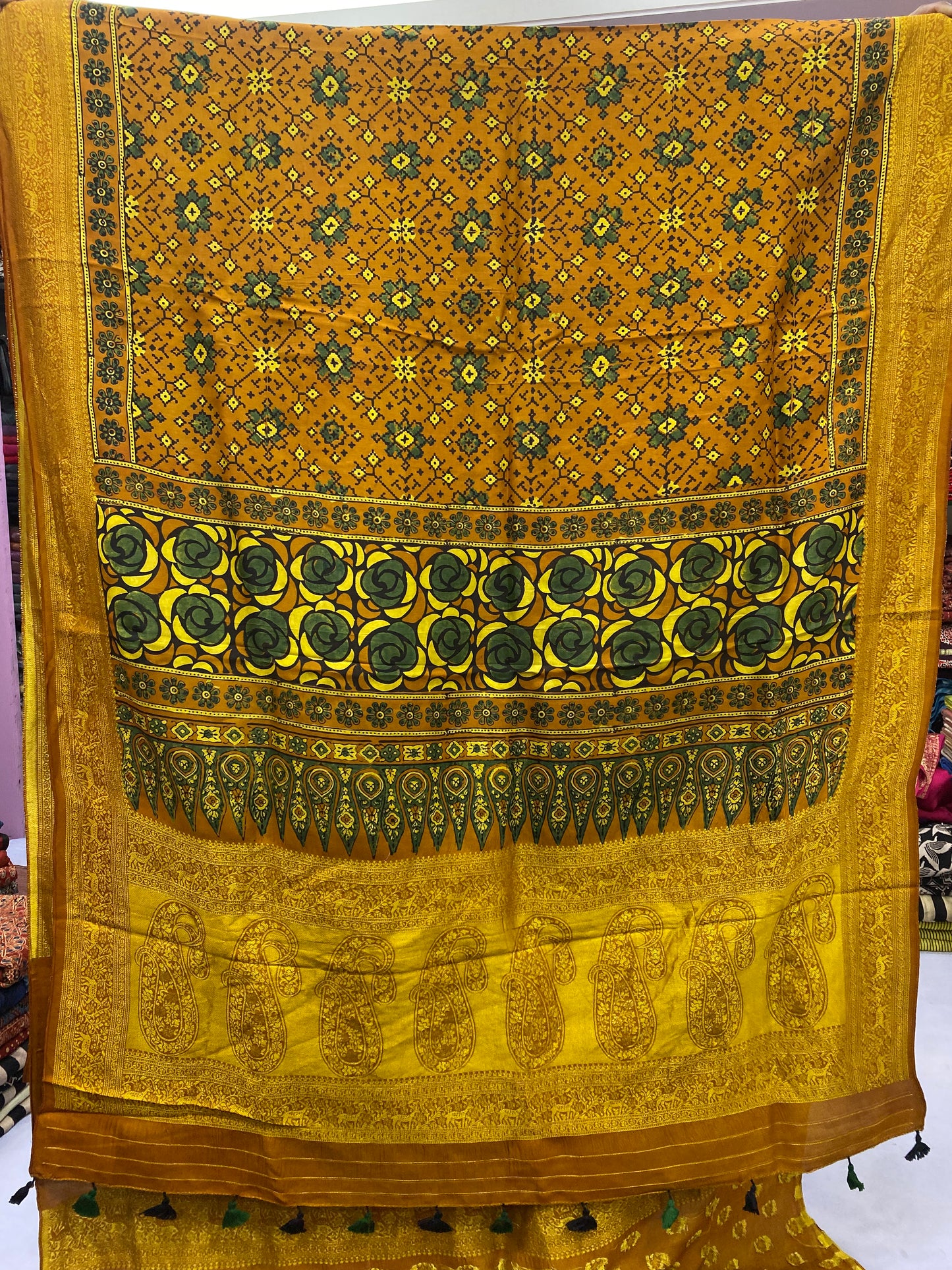 Ajrakh Dola Silk Saree 40