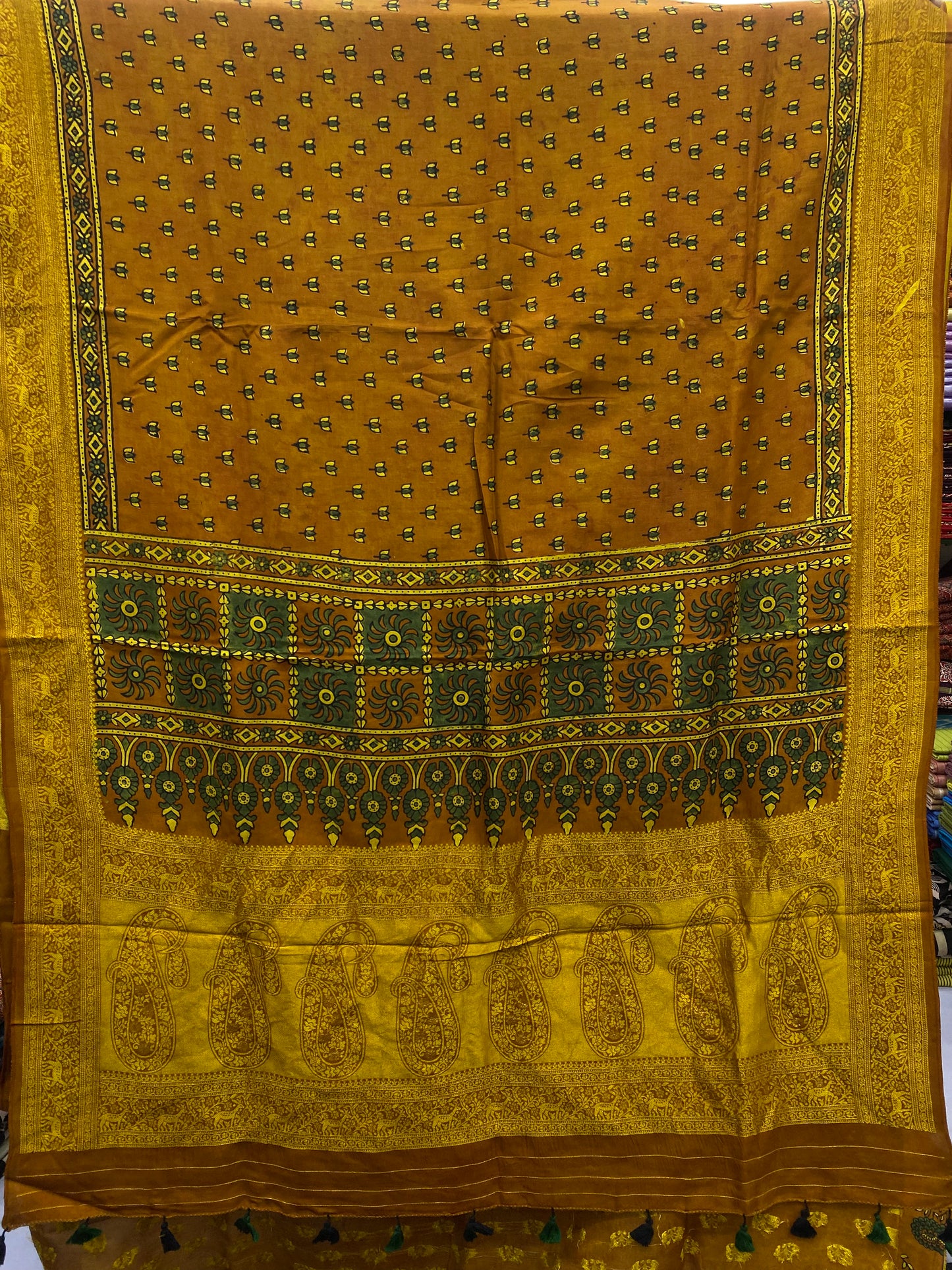 Ajrakh Dola Silk Saree 41