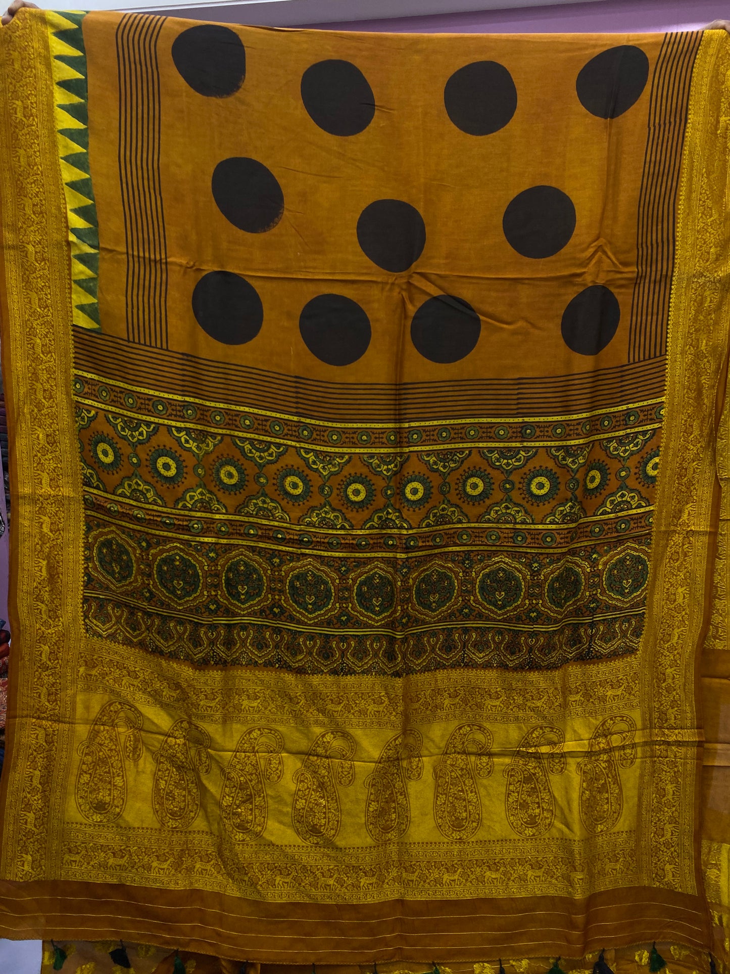 Ajrakh Dola Silk Saree 43