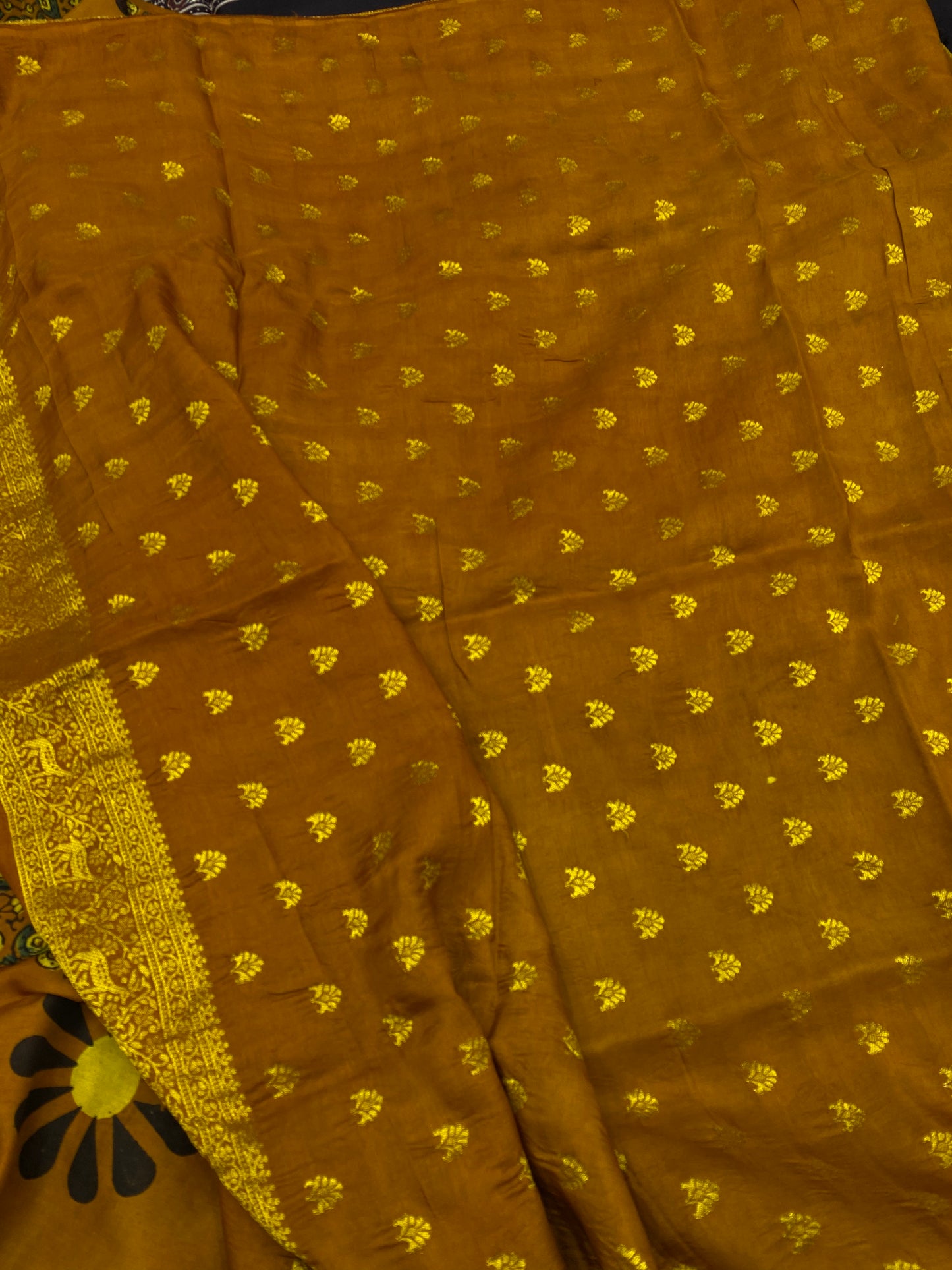 Ajrakh Dola Silk Saree 44