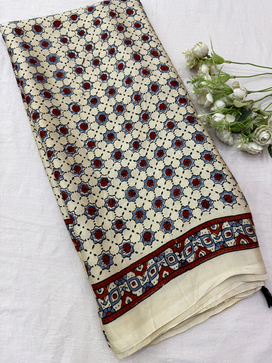 Ajrakh Lagdi Zari Pallu Saree 06