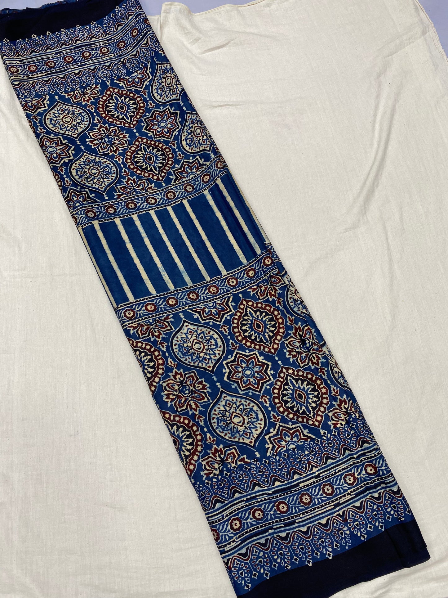 Chakra-Raag Ajrakh Print Modal Silk Saree