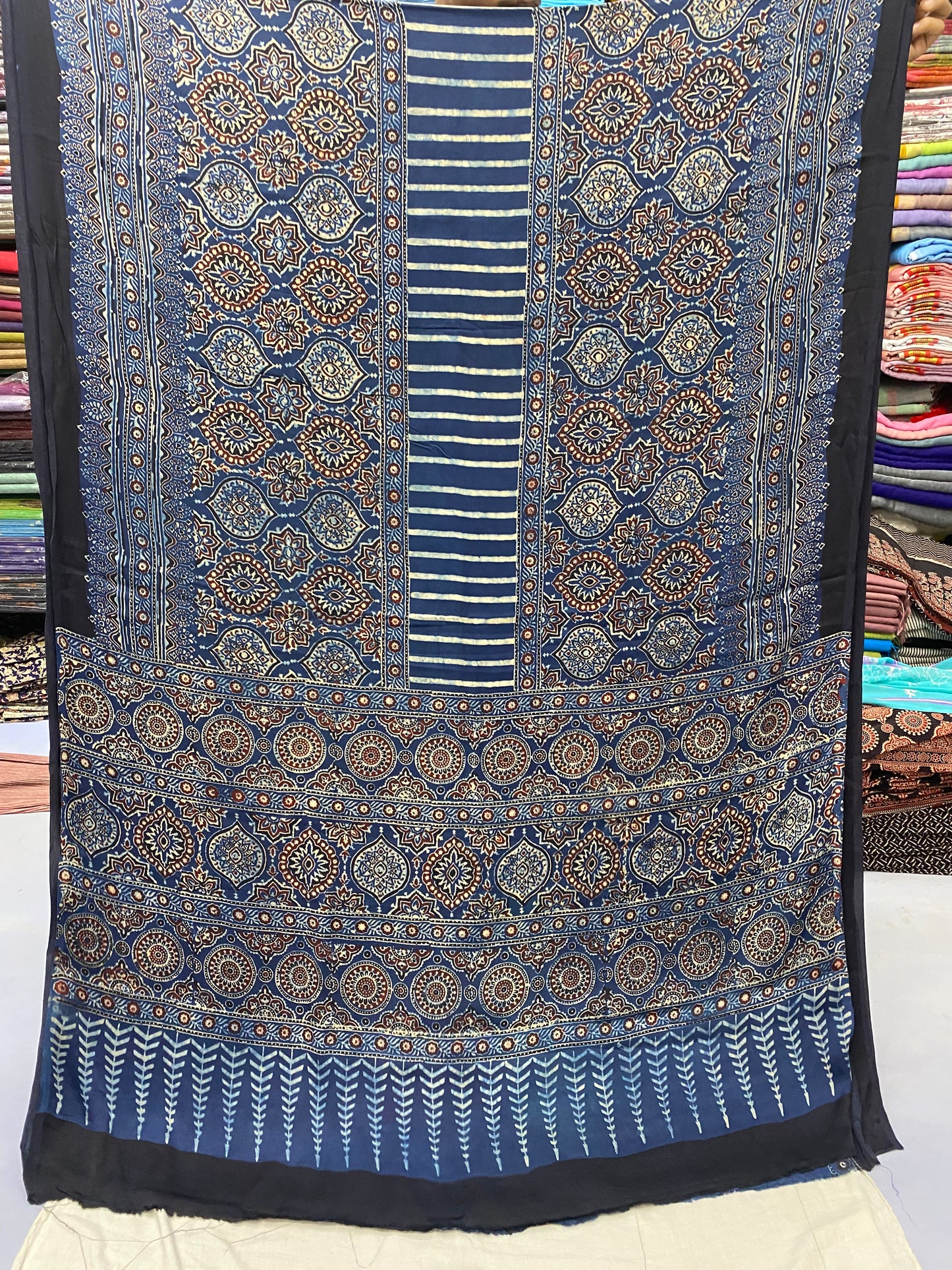 Chakra-Raag Ajrakh Print Modal Silk Saree