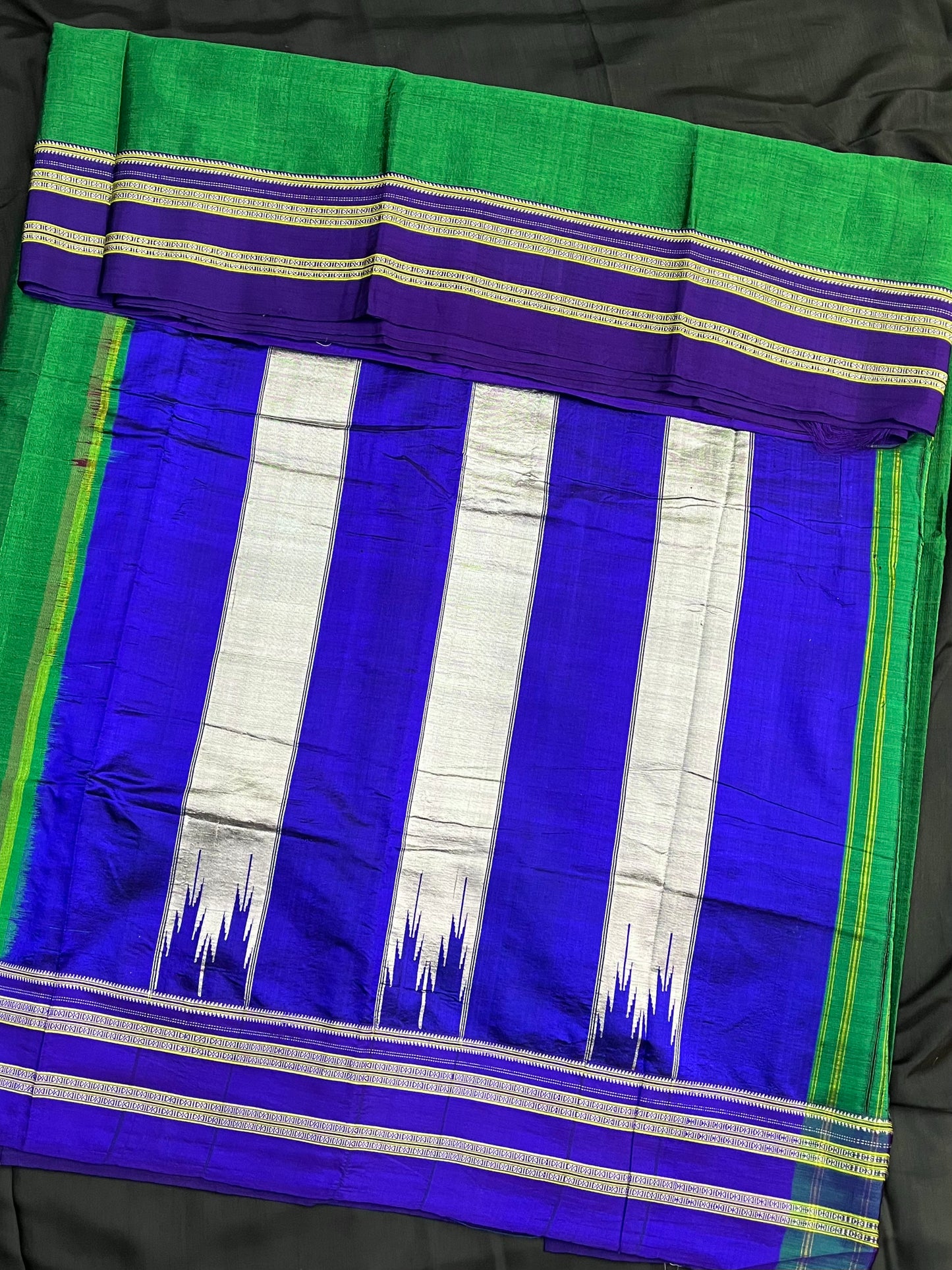 Green Blue Viscose Ilkal Saree
