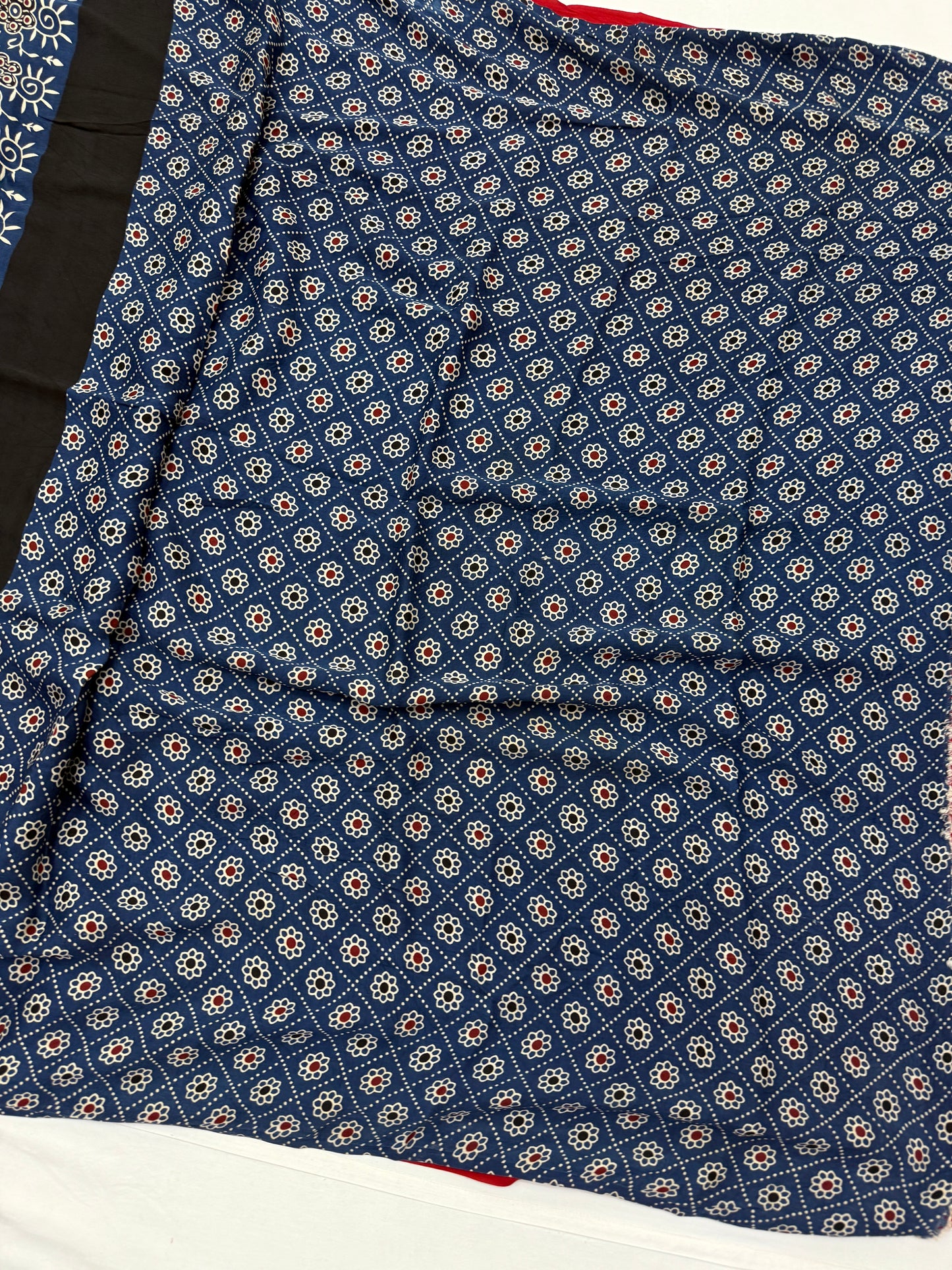 Ajrakh Plain Modal Silk Saree 05