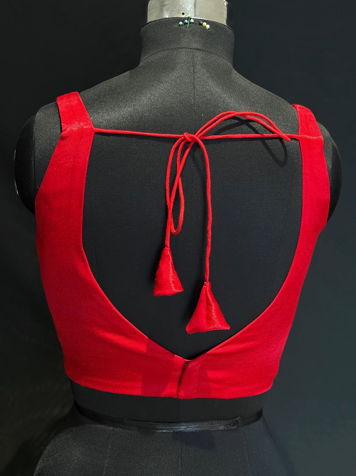 Mirchi Red Modal Deep V Neck Blouse