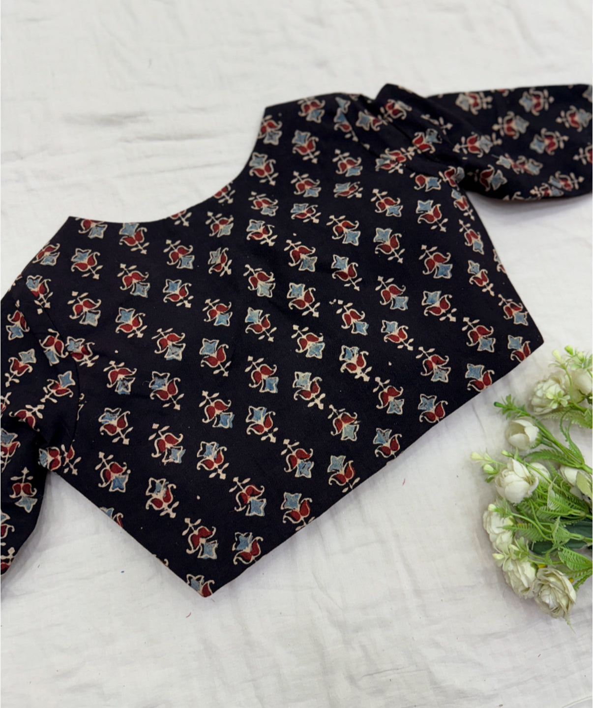 Varnika Ajrakh Blouse Elbow Sleeves