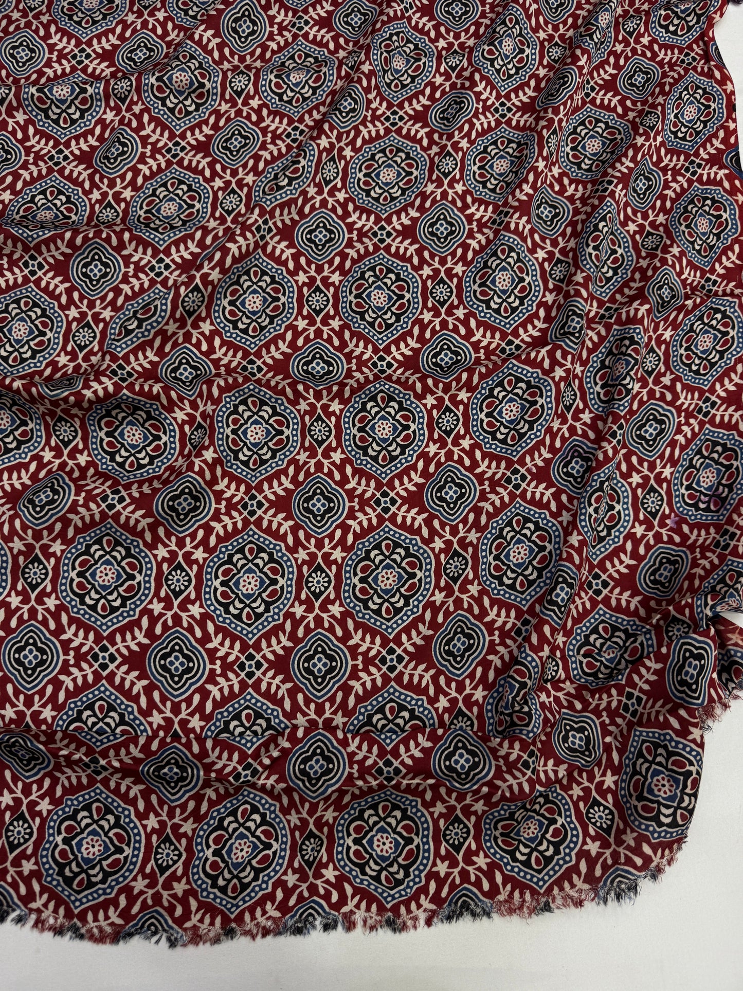 Ajrakh Plain Modal Silk Saree 24