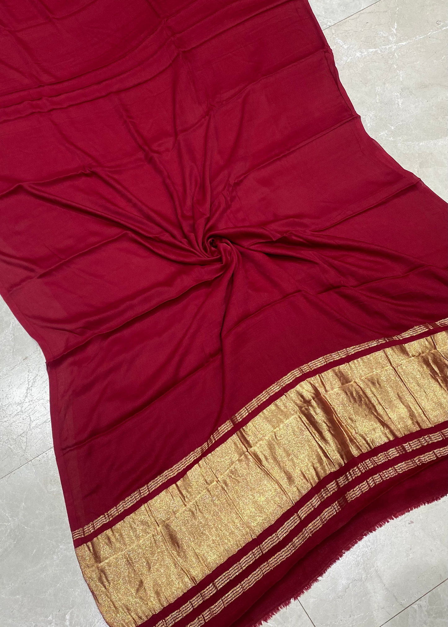 Maroon Modal Silk Lagdi Pallu Saree