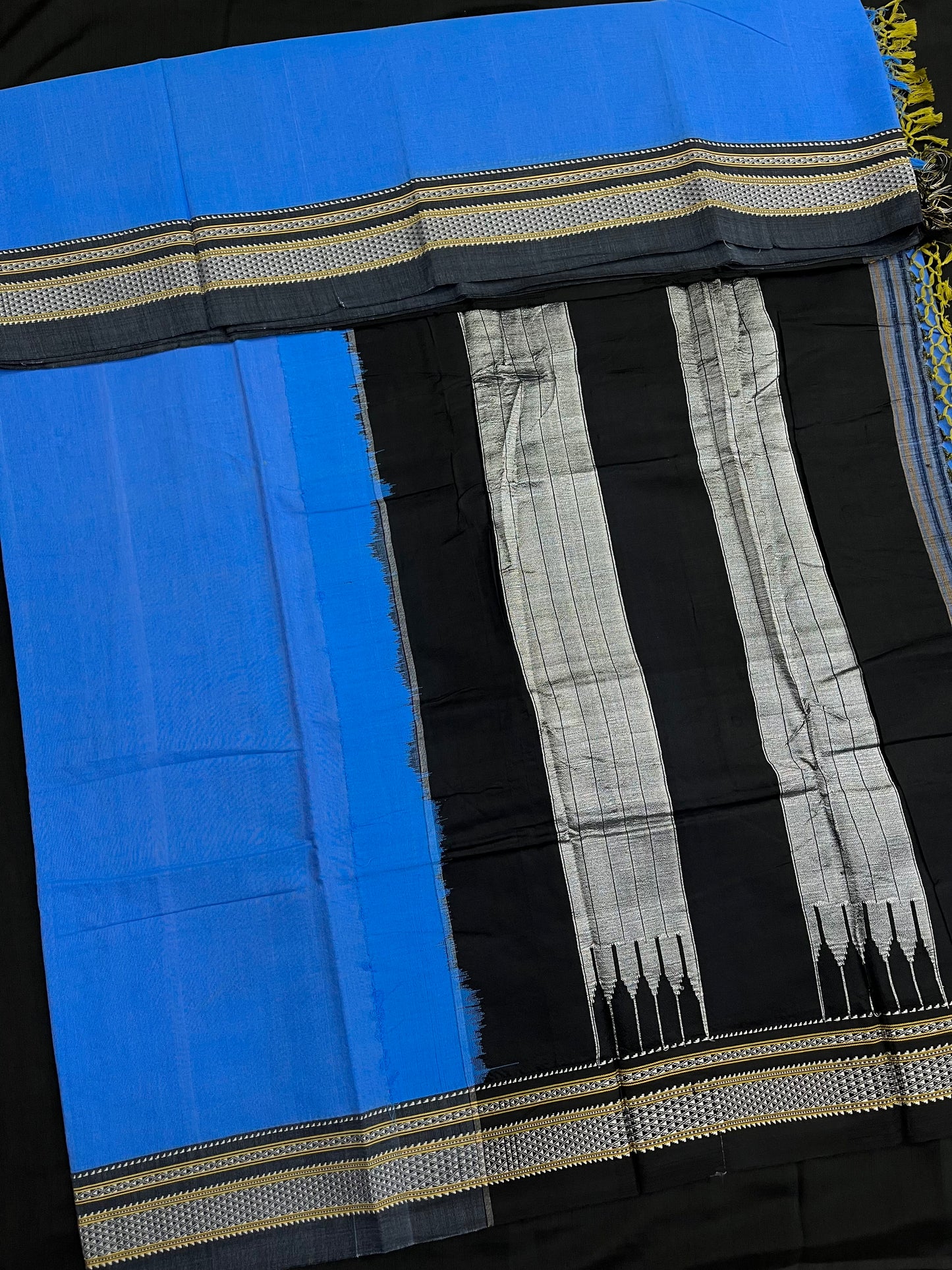 Blue Carbon Grey Ilkal Saree