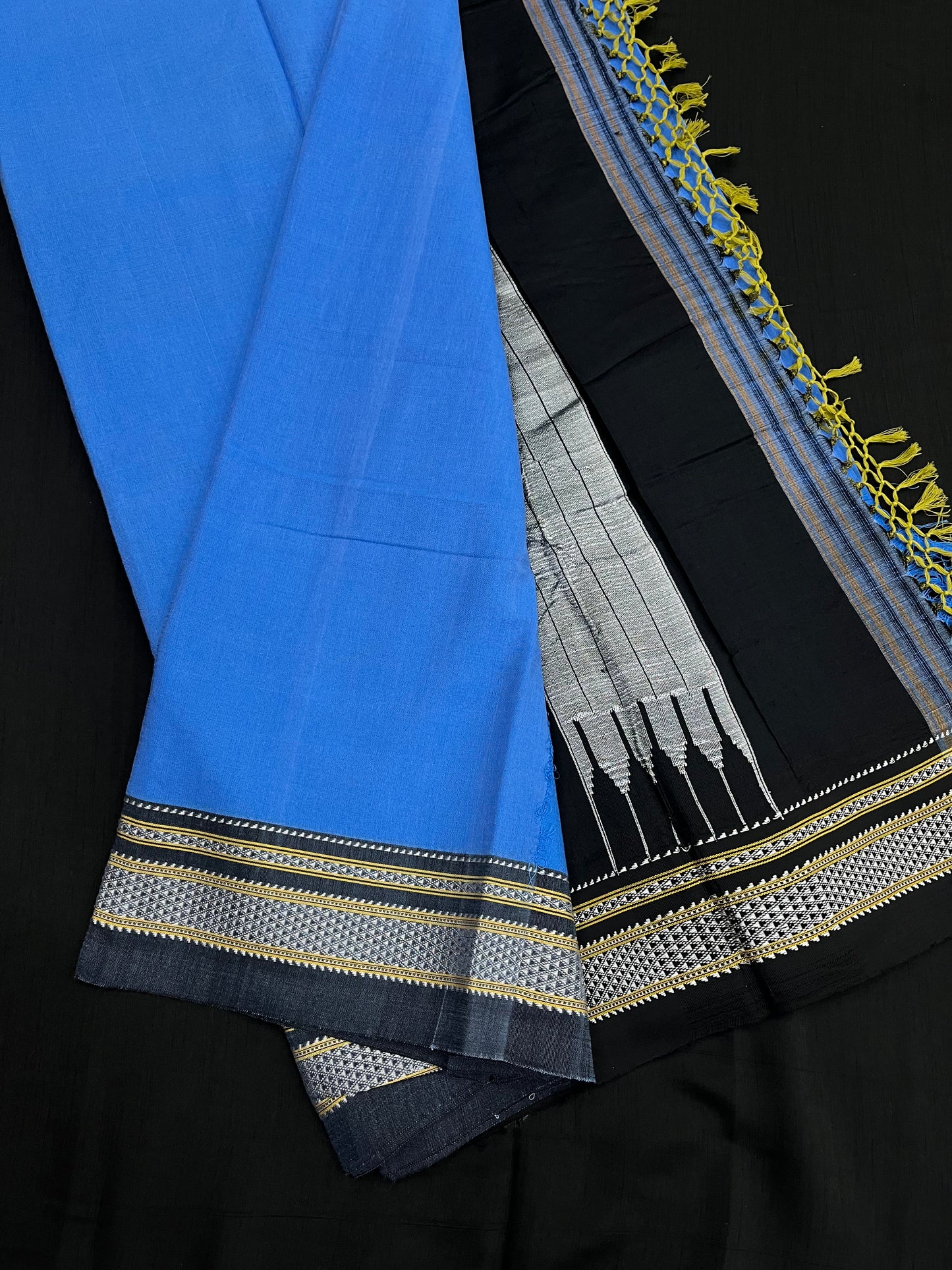 Blue Carbon Grey Ilkal Saree