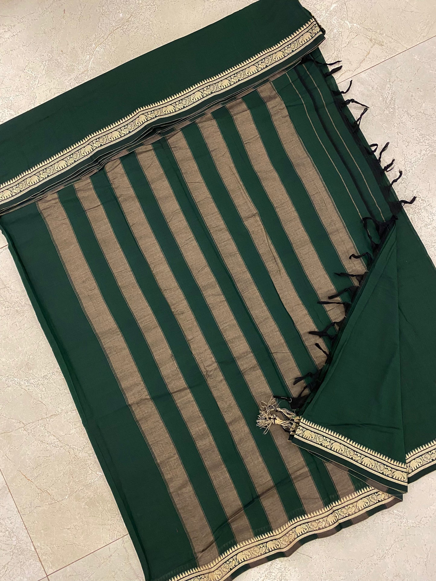 Vijaypura Elephant Border Cotton Saree - 07