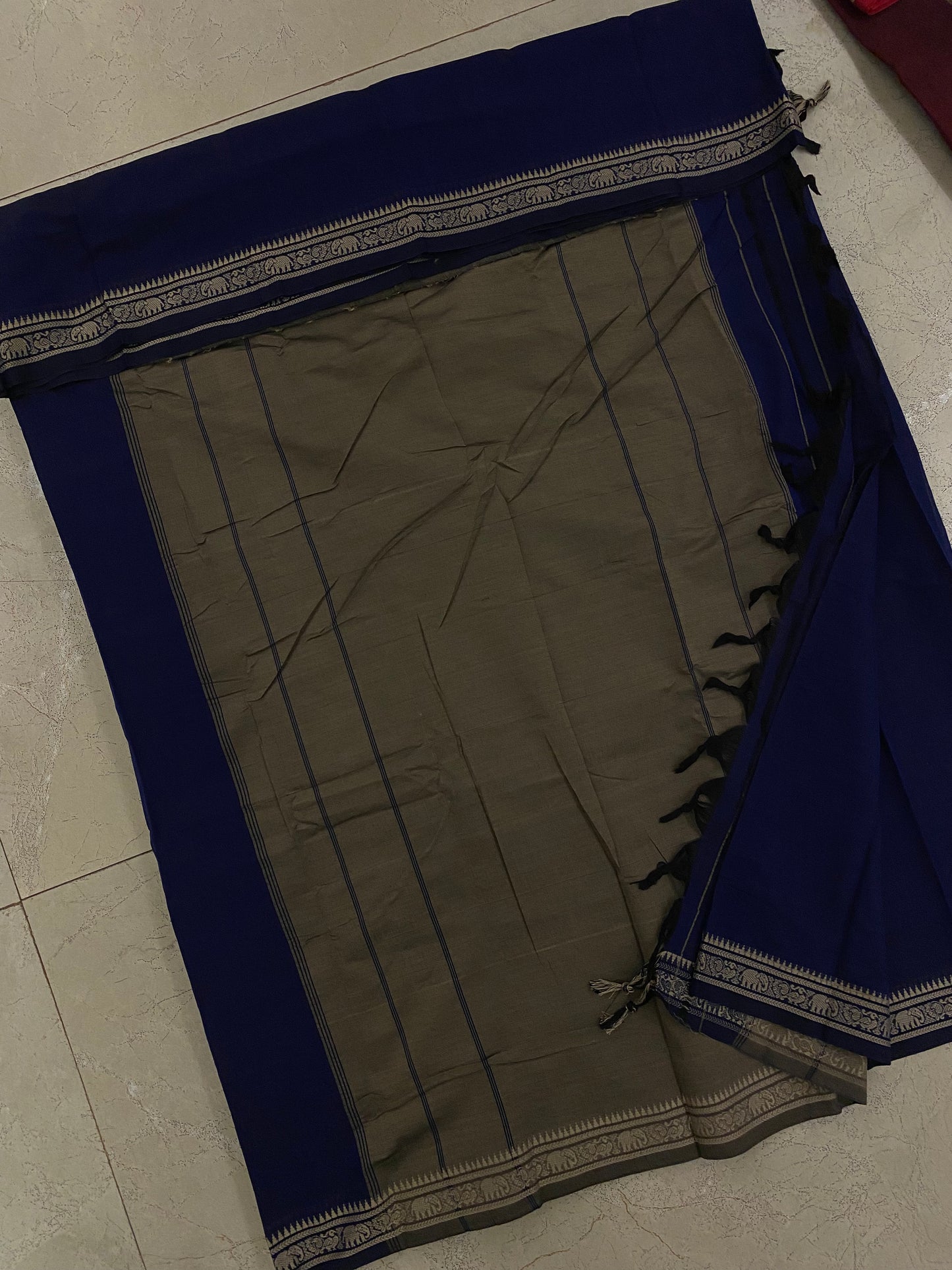 Vijaypura Elephant Border Cotton Saree - 14