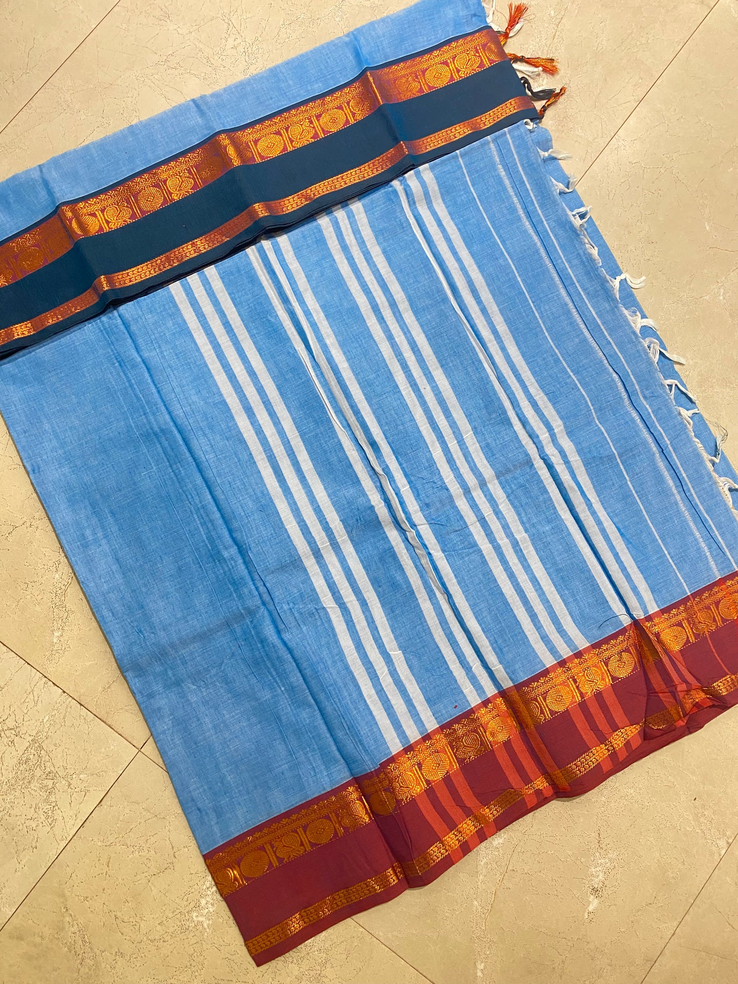 Vijaypura Peacock Border Cotton Saree - 02