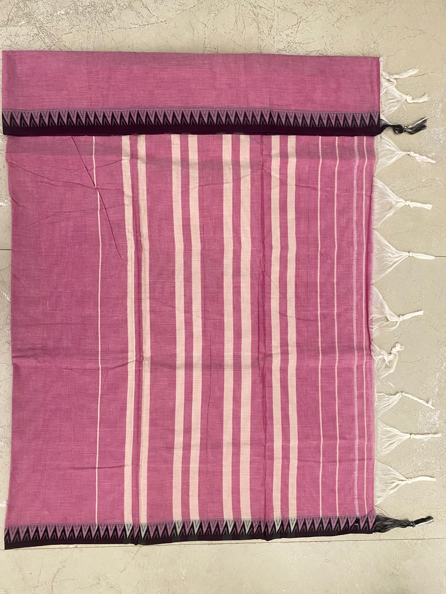 Vijaypura Temple Border Cotton Saree - 06