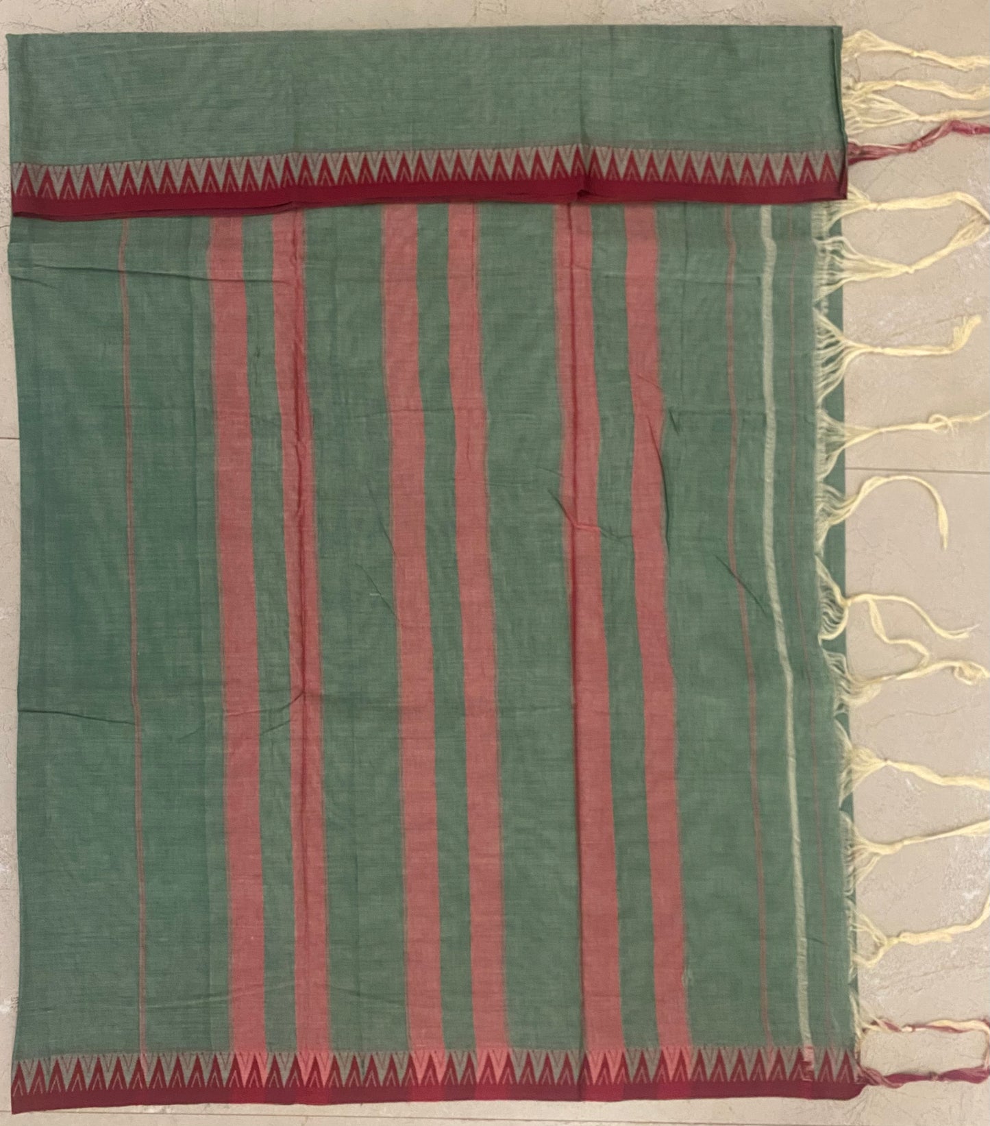 Vijaypura Temple Border Cotton Saree - 07
