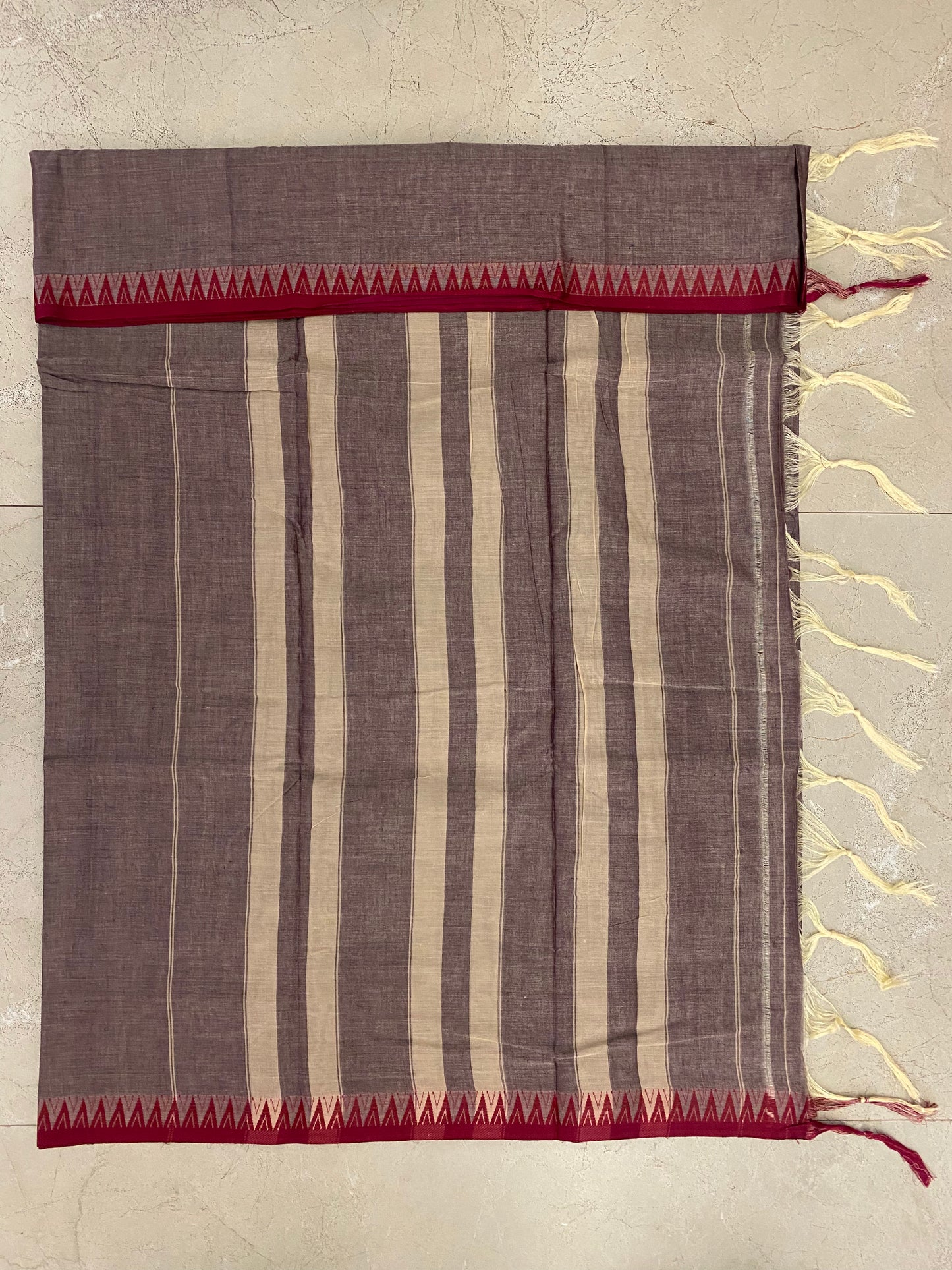 Vijaypura Temple Border Cotton Saree - 14