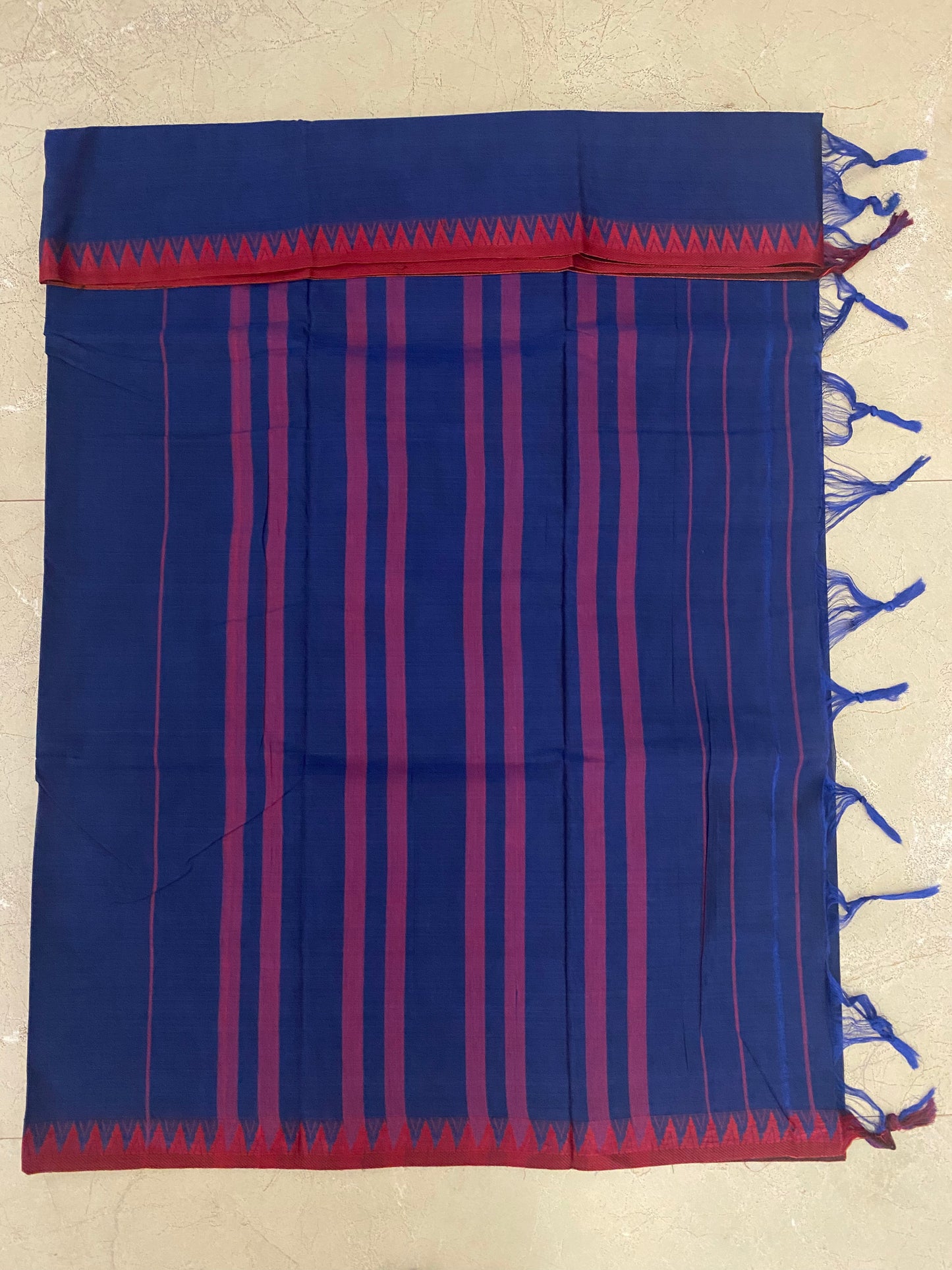 Vijaypura Temple Border Cotton Saree - 15