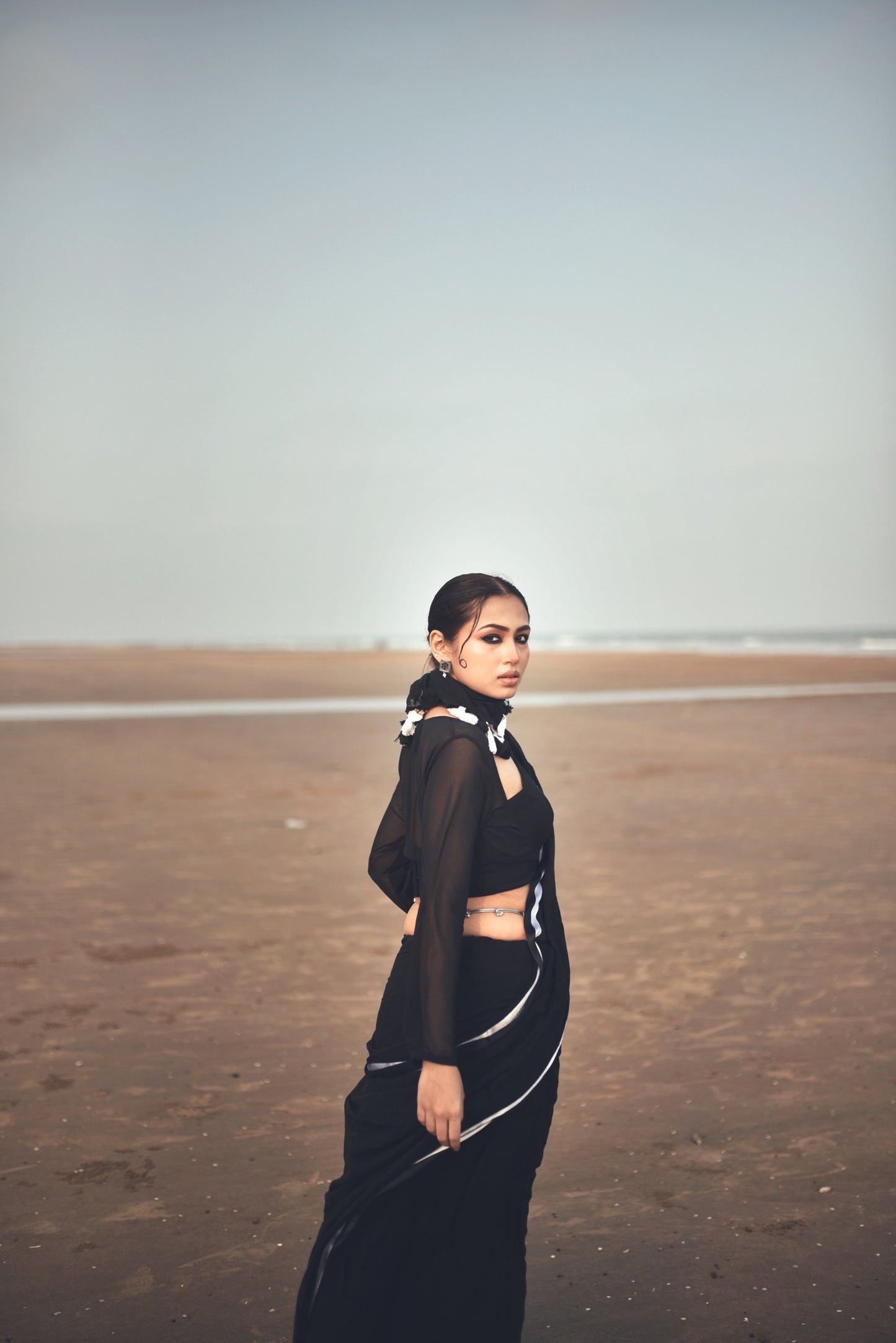 Black Masaba Mulmul Saree