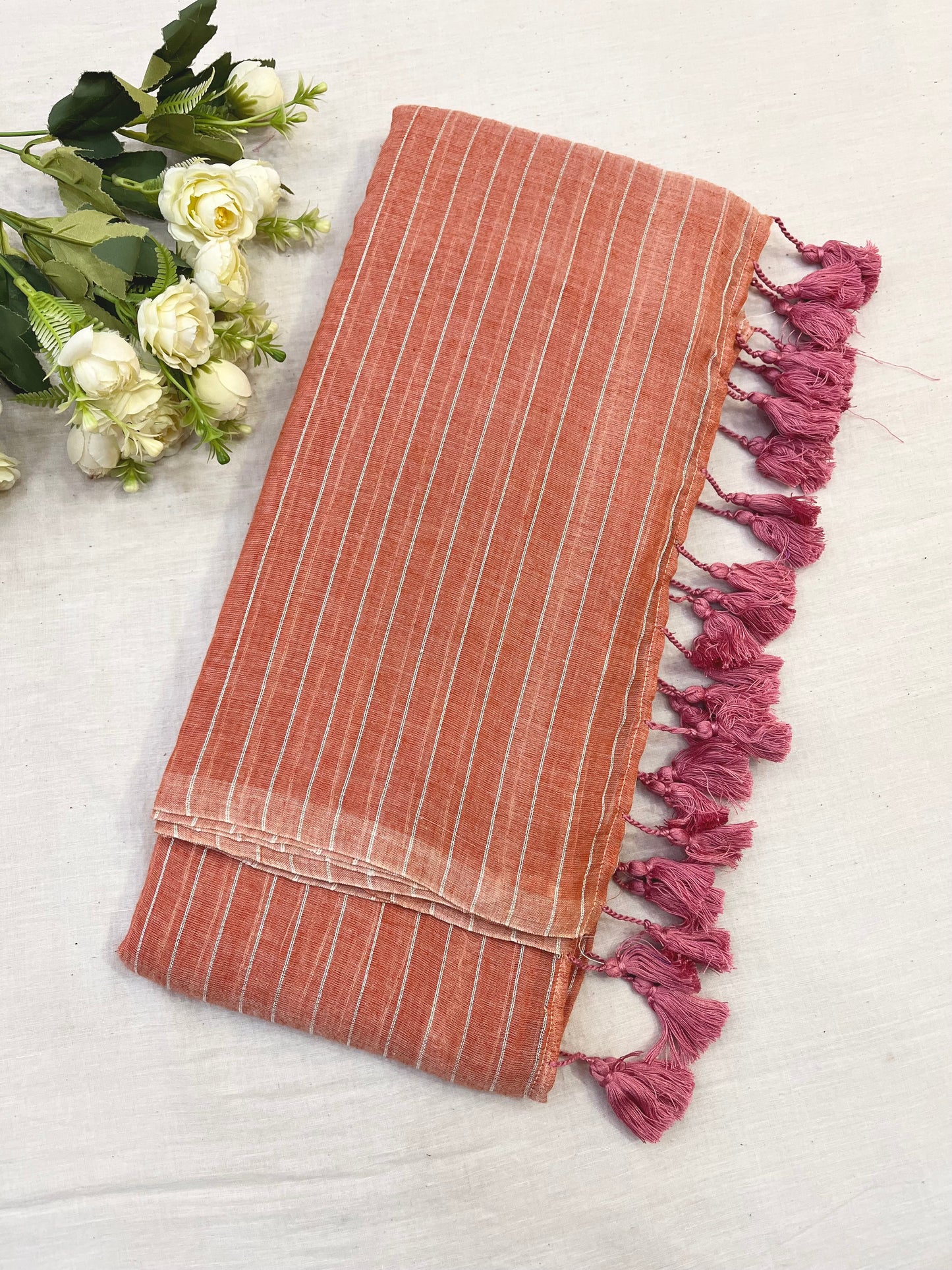 Skin Shade Zari Lines Mulmul
