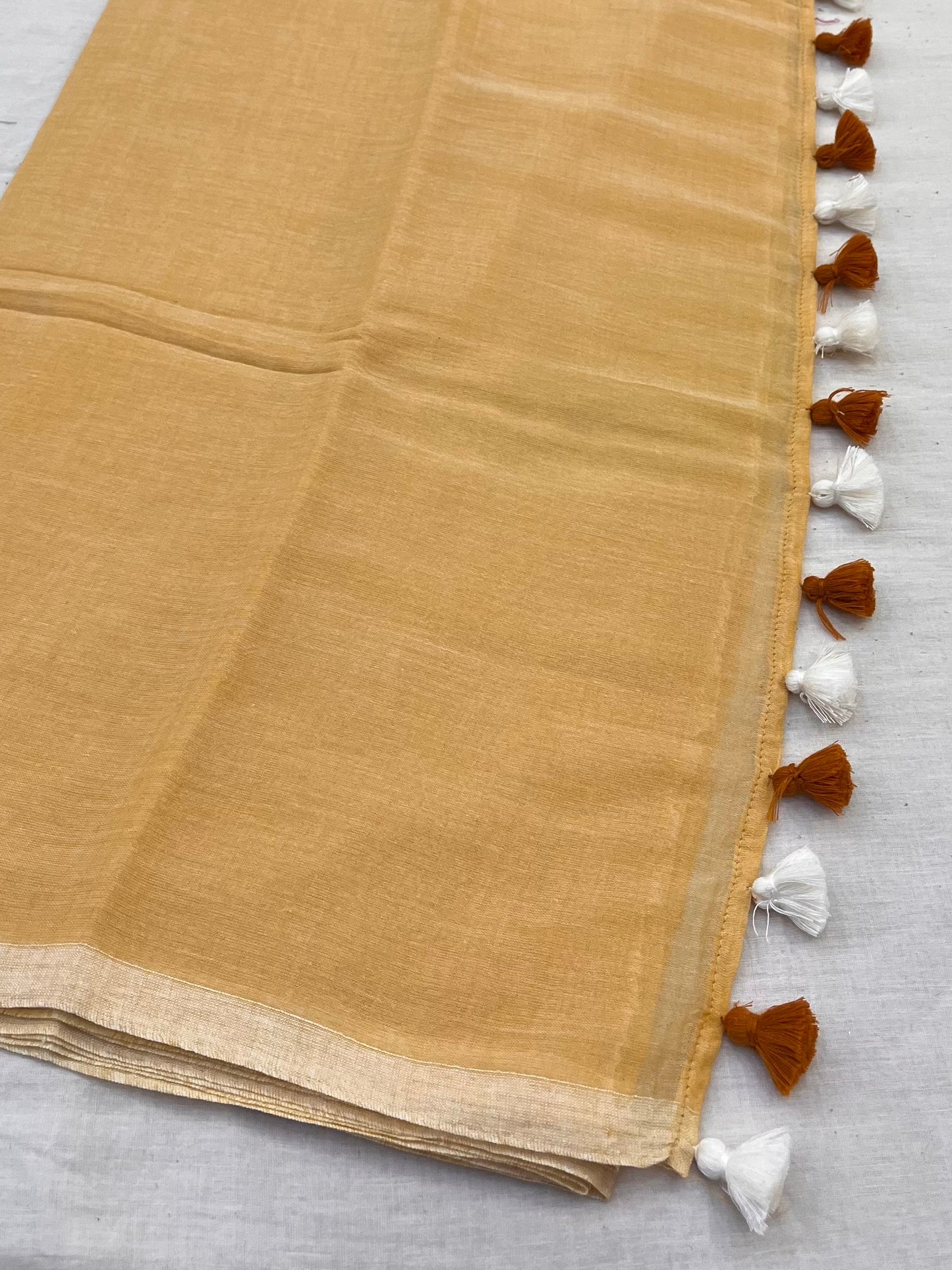 Mustard Mohari Mulmul Saree