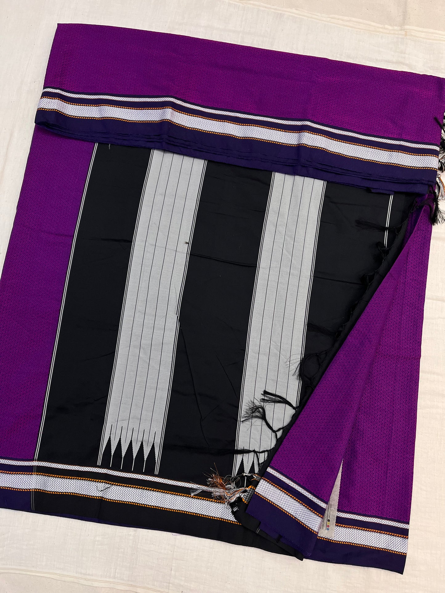 Purple Navy Blue Khun Saree