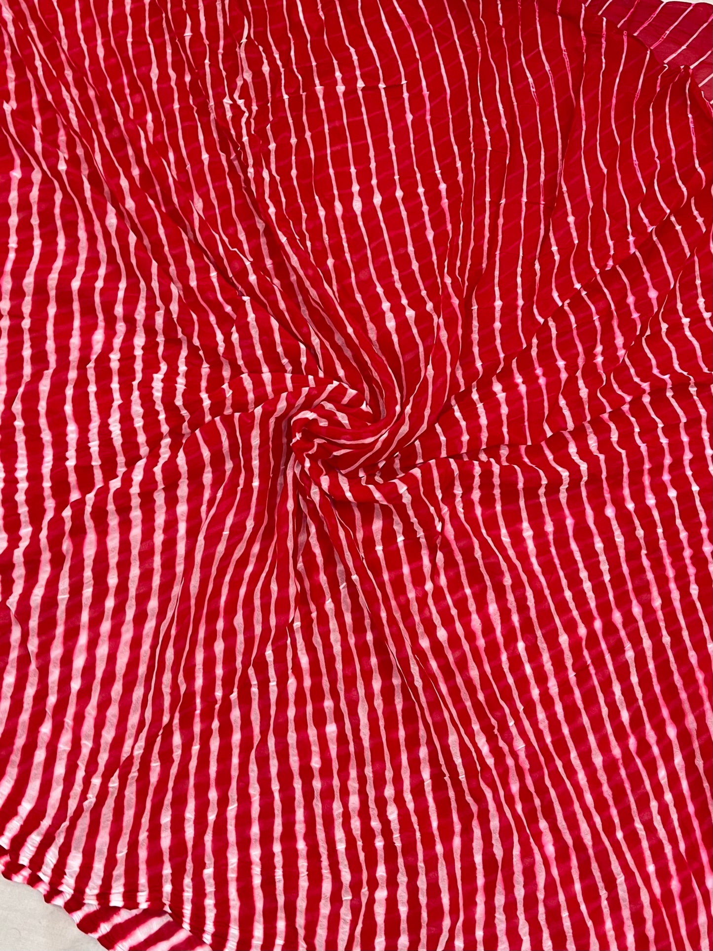 Red Lehriya Pure Georgette Saree