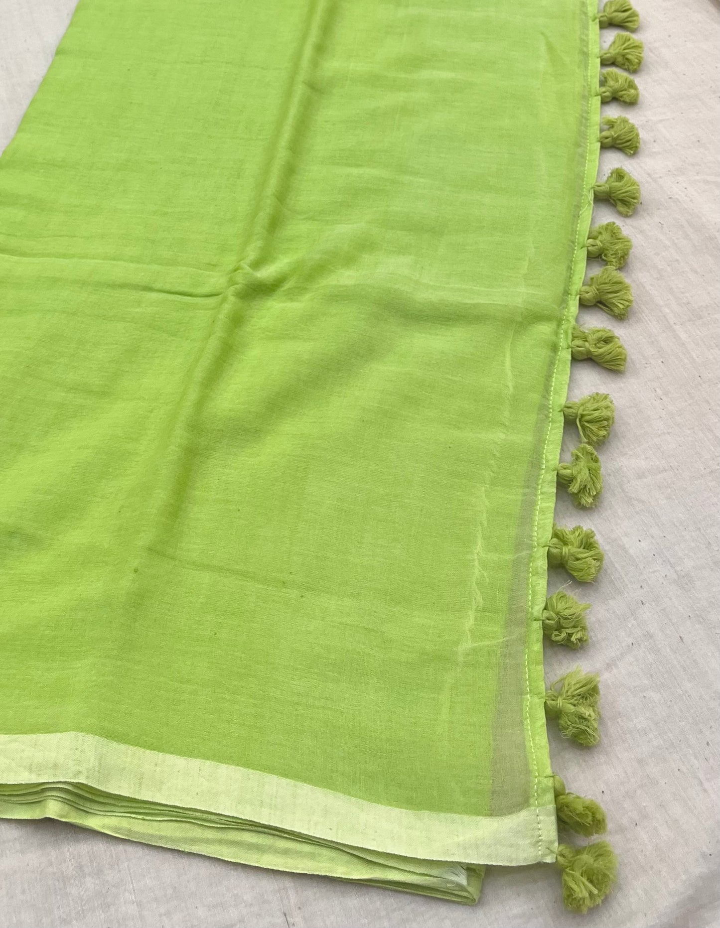 Pistachio Mulmul Saree