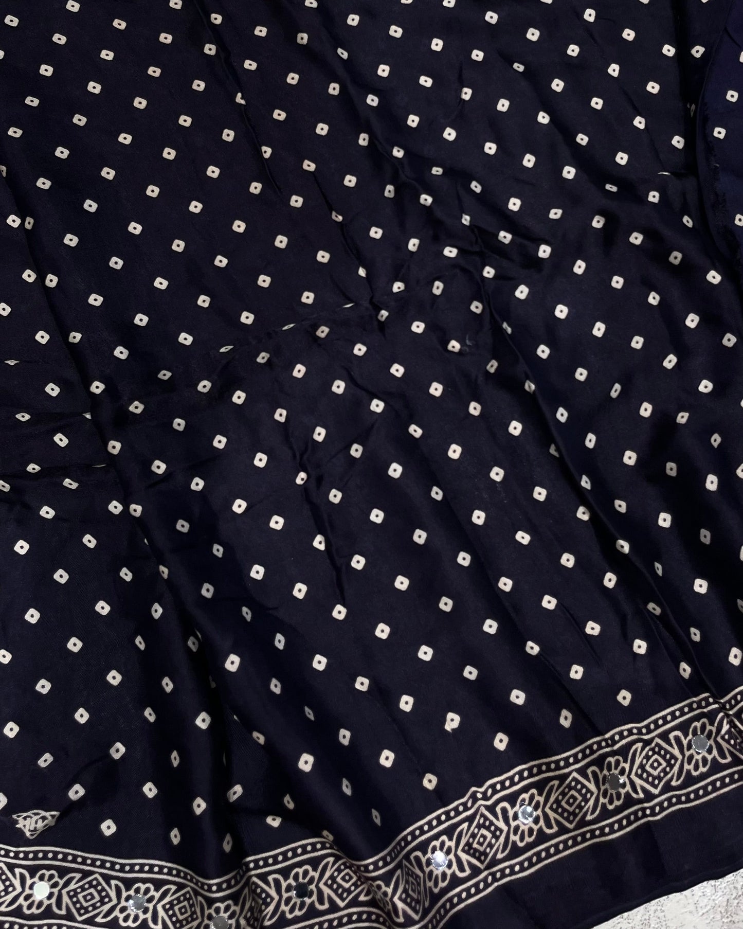 Blue Elephant Ajrakh Mirror Saree (Pre-order Dispatch Starts 15th Aug 2026)