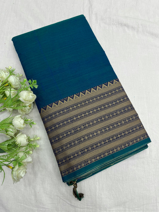 Narayanpet Chakri Border Cotton Saree 07