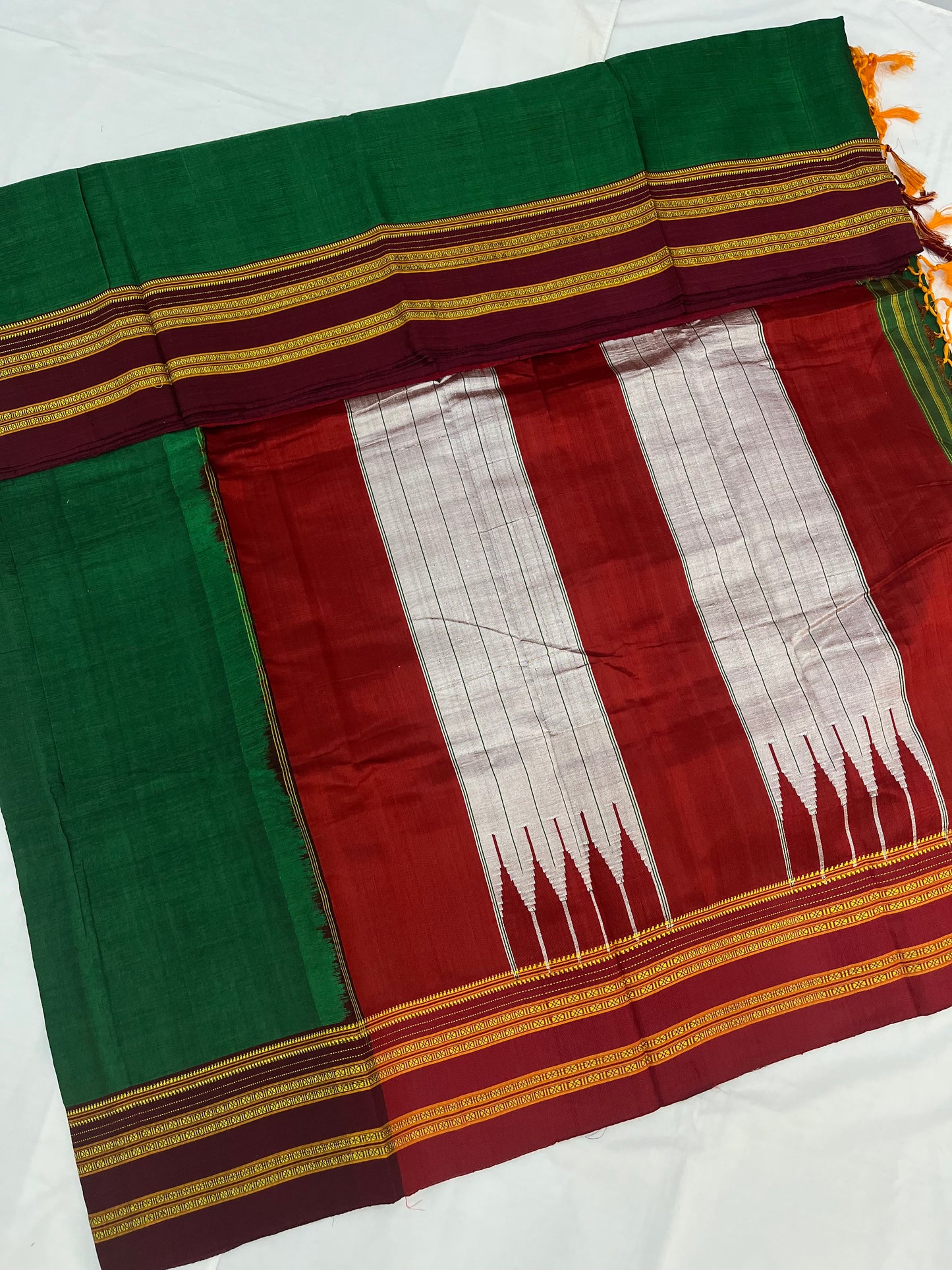 Green Maroon Viscose Ilkal Saree