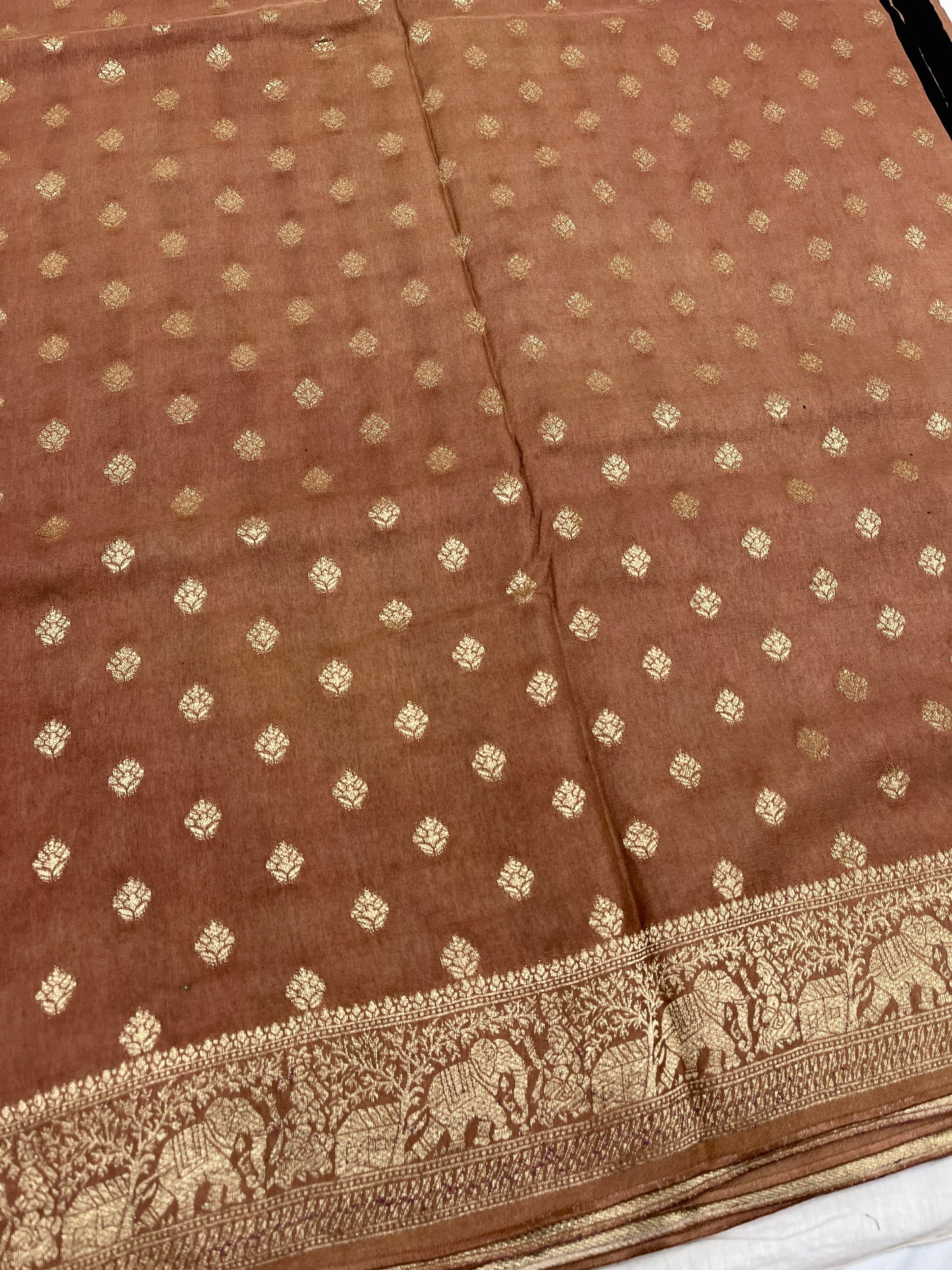 Ajrakh Dola Silk Saree 13