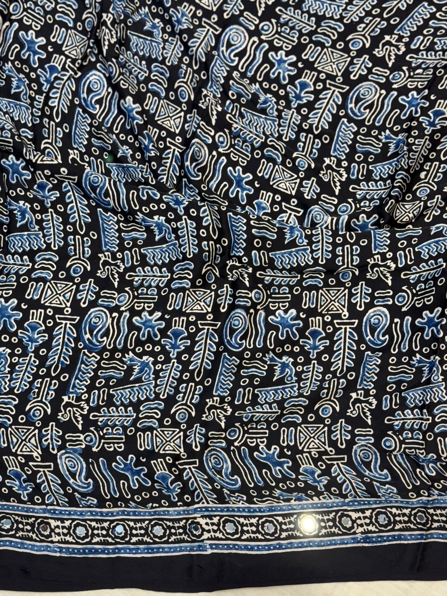 Nandini Jalna Mirror Ajrakh Work Saree