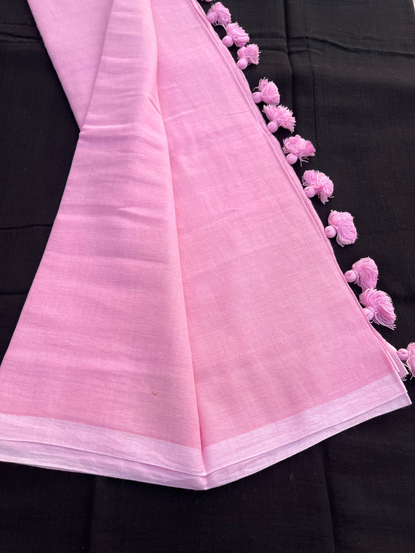 Boomer Pink Mulmul Cotton Saree