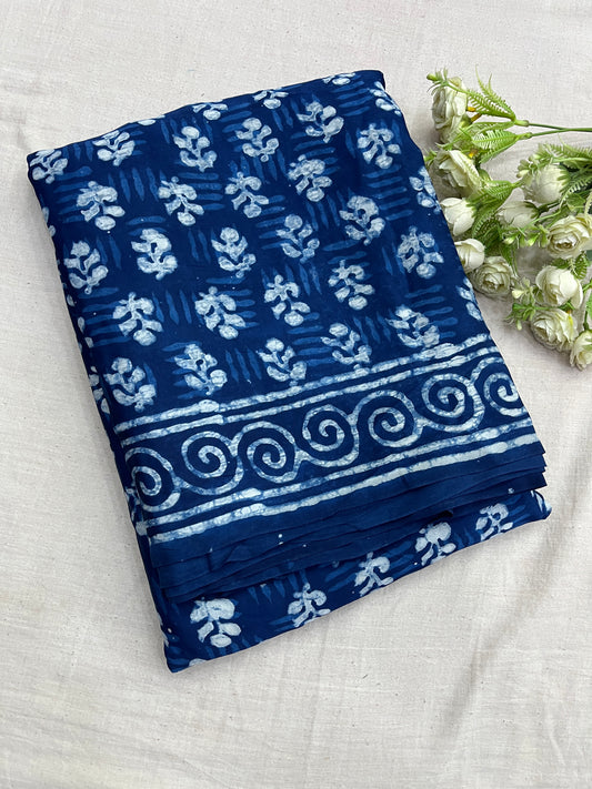 Indigo Modal Silk Saree 5