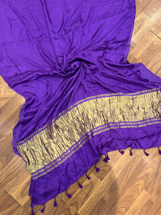 Lavender Modal Silk Lagdi Pallu Saree