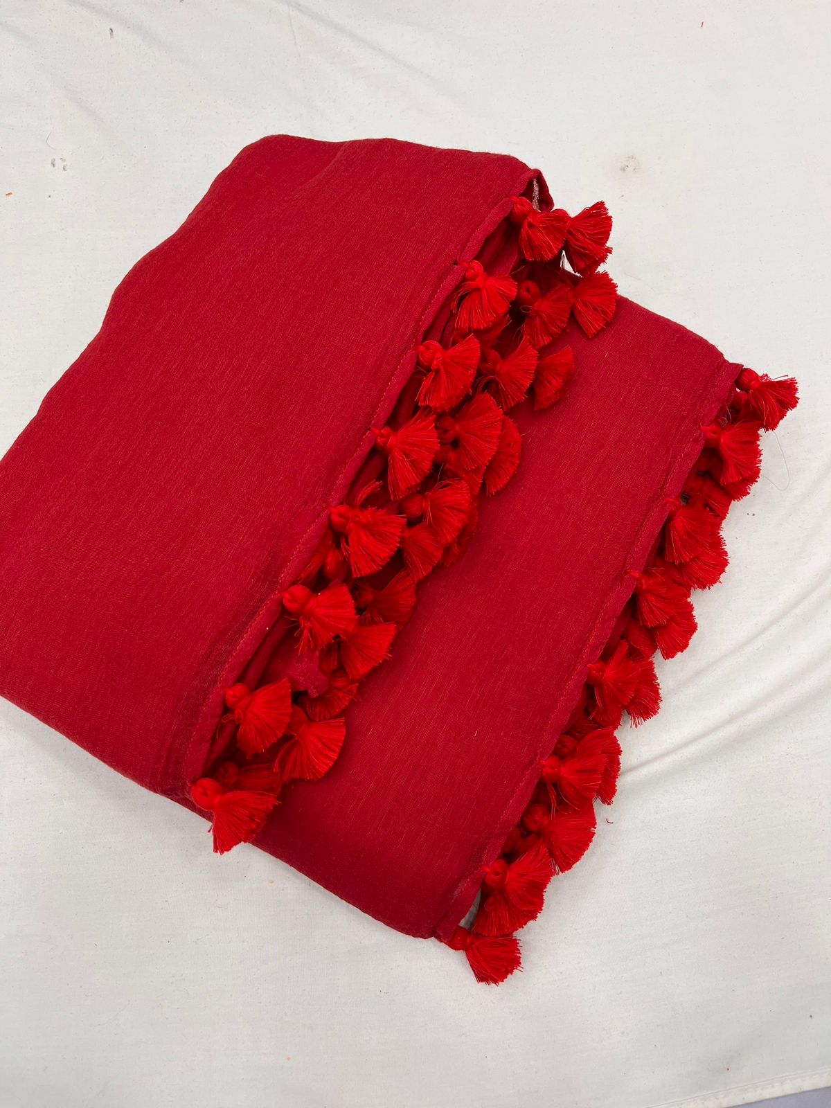 Red Mulmul Saree