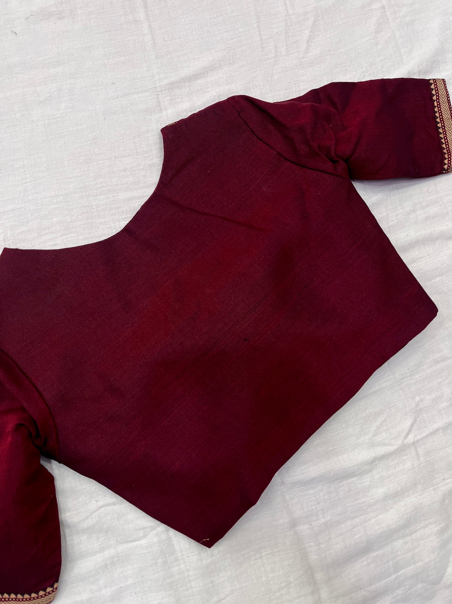 Maroon Narayanpet Saree Blouse Co-Ord Set