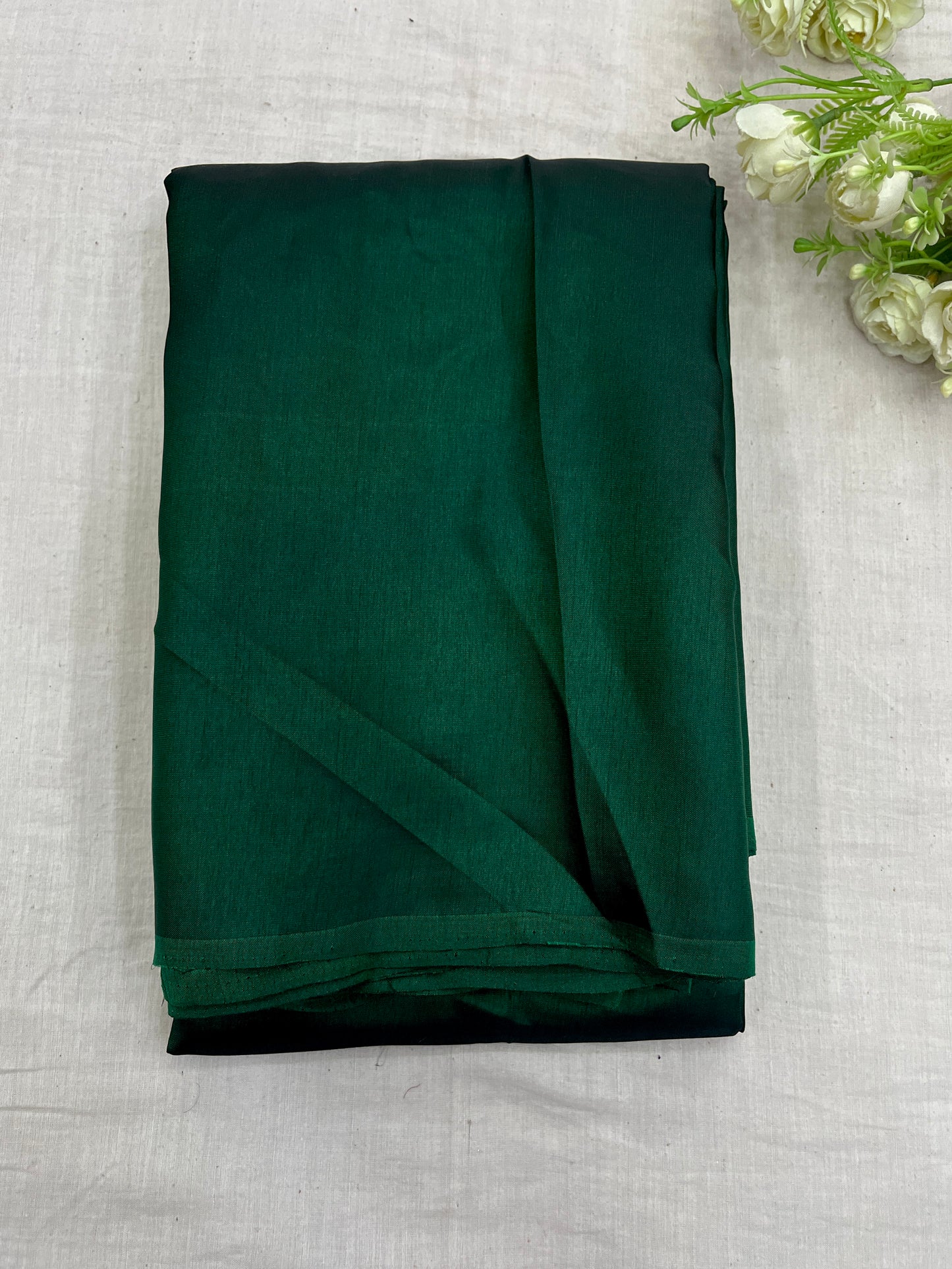 Bottle Green Malai Silk Saree