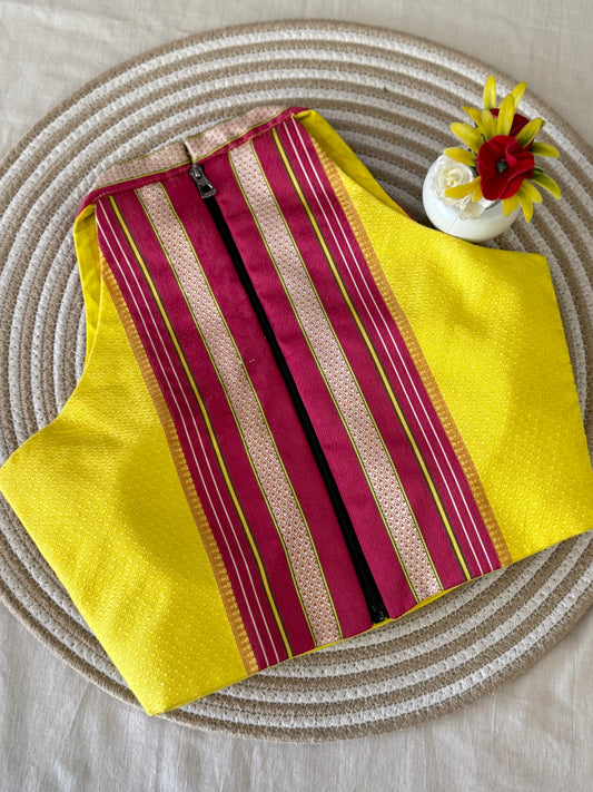 Khun Halter Neck Yellow Blouse