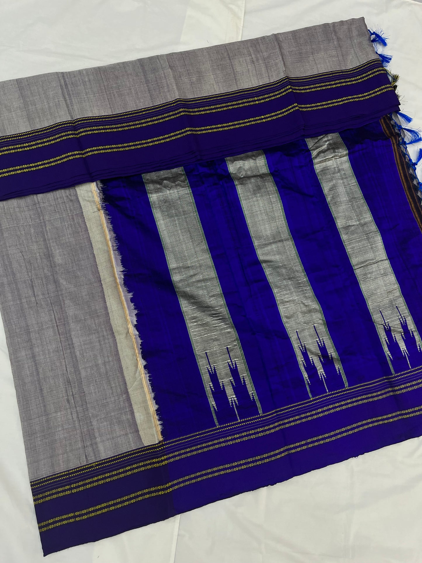 Violet Grey Viscose Ilkal Saree