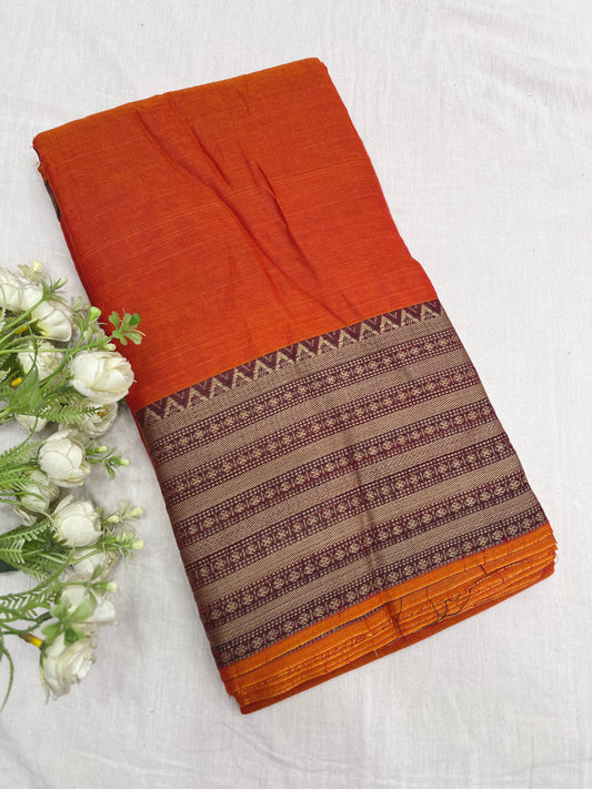 Narayanpet Chakri Border Cotton Saree 04